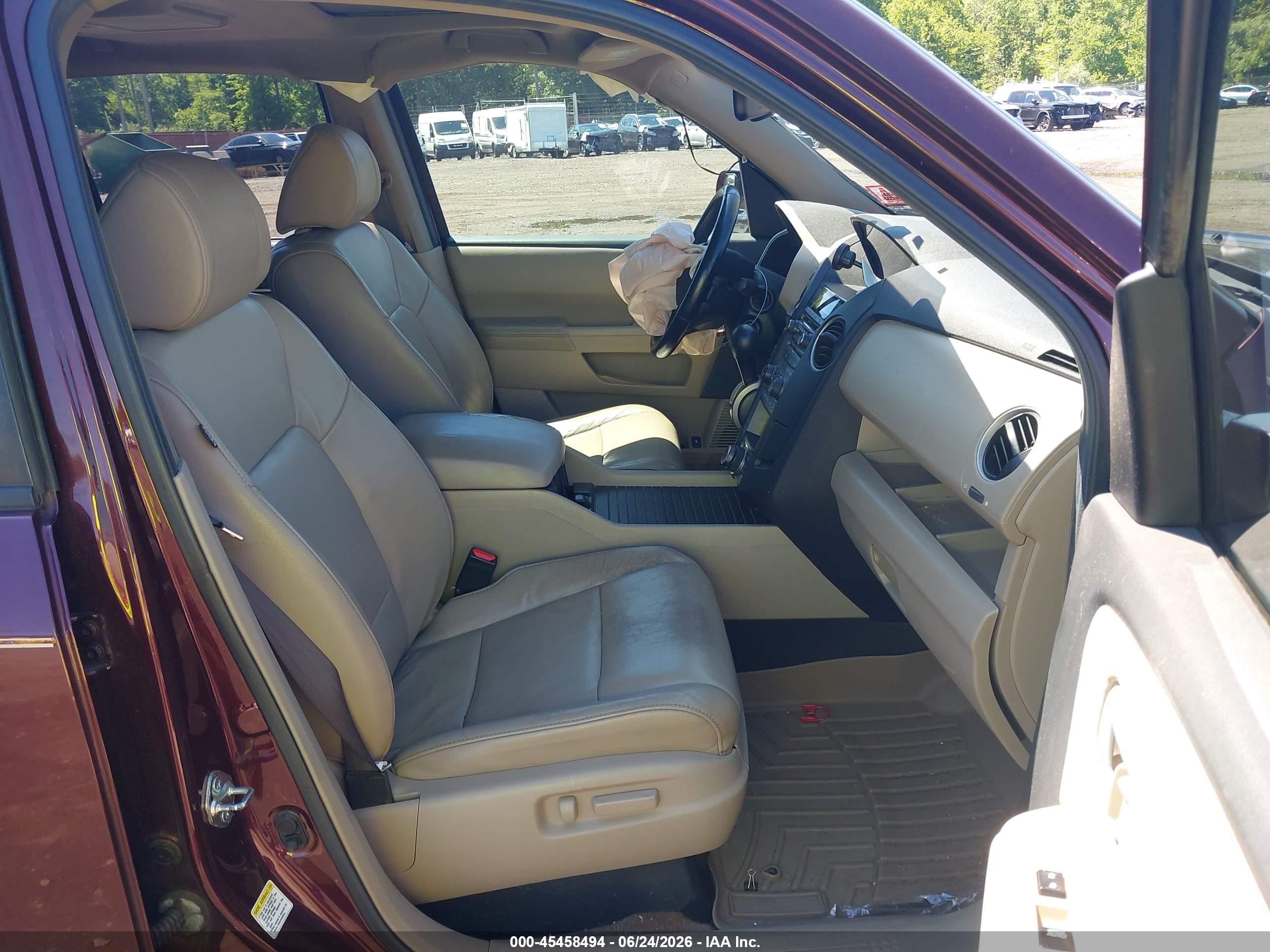2013 Honda Pilot Touring Бордовый vin: 5FNYF4H91DB025802