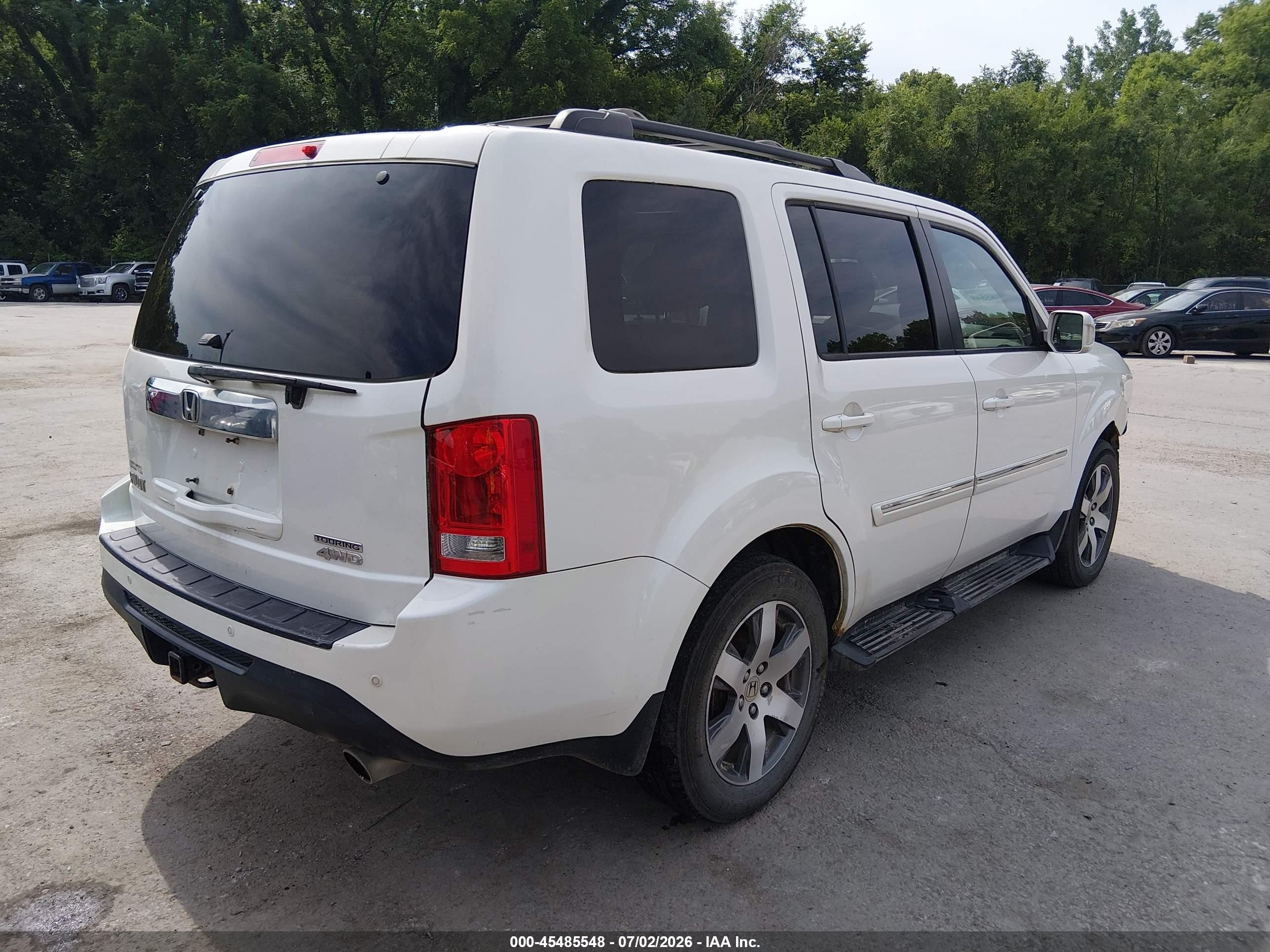 2014 Honda Pilot Touring Белый vin: 5FNYF4H91EB003039