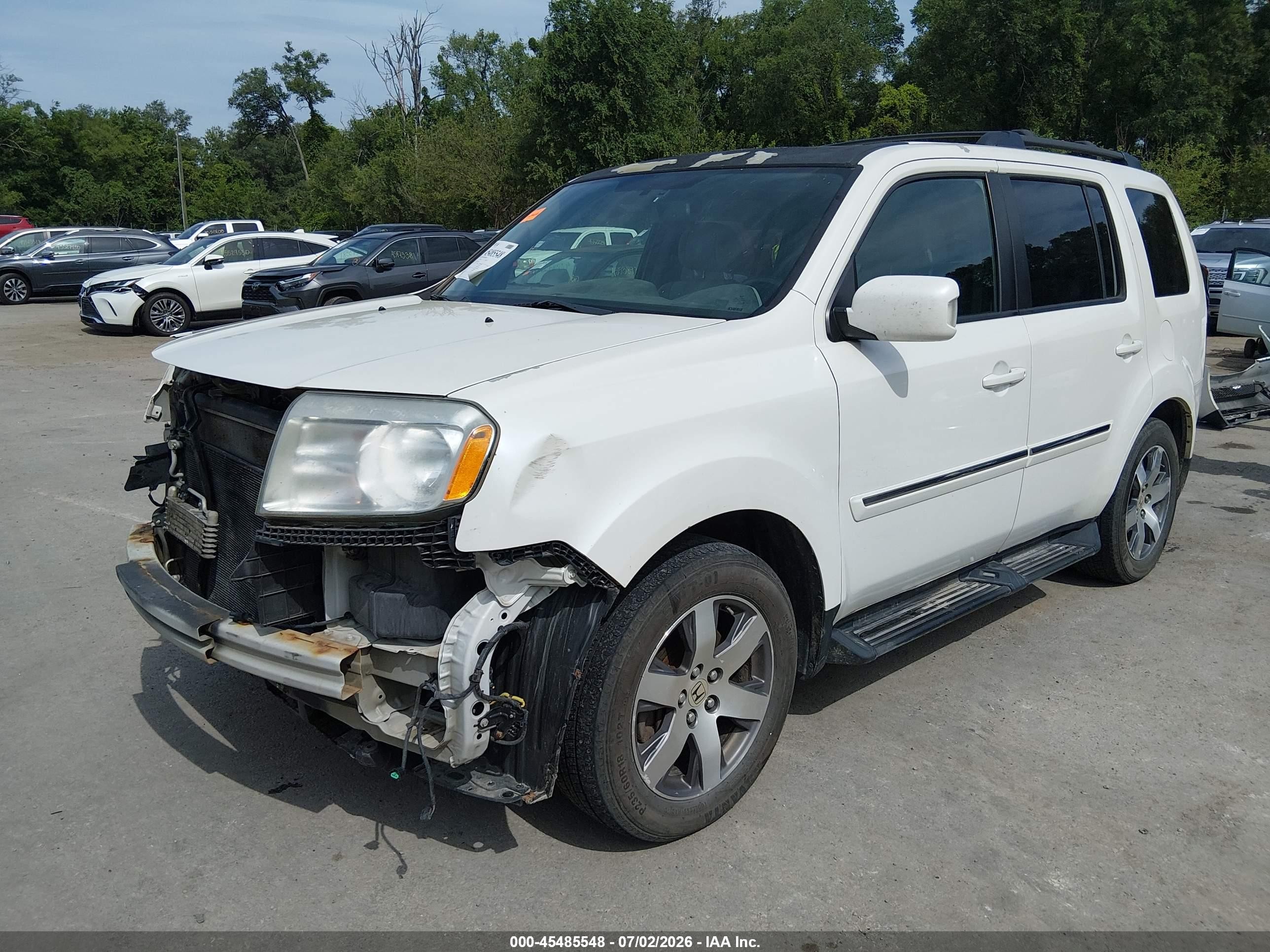 2014 Honda Pilot Touring Белый vin: 5FNYF4H91EB003039