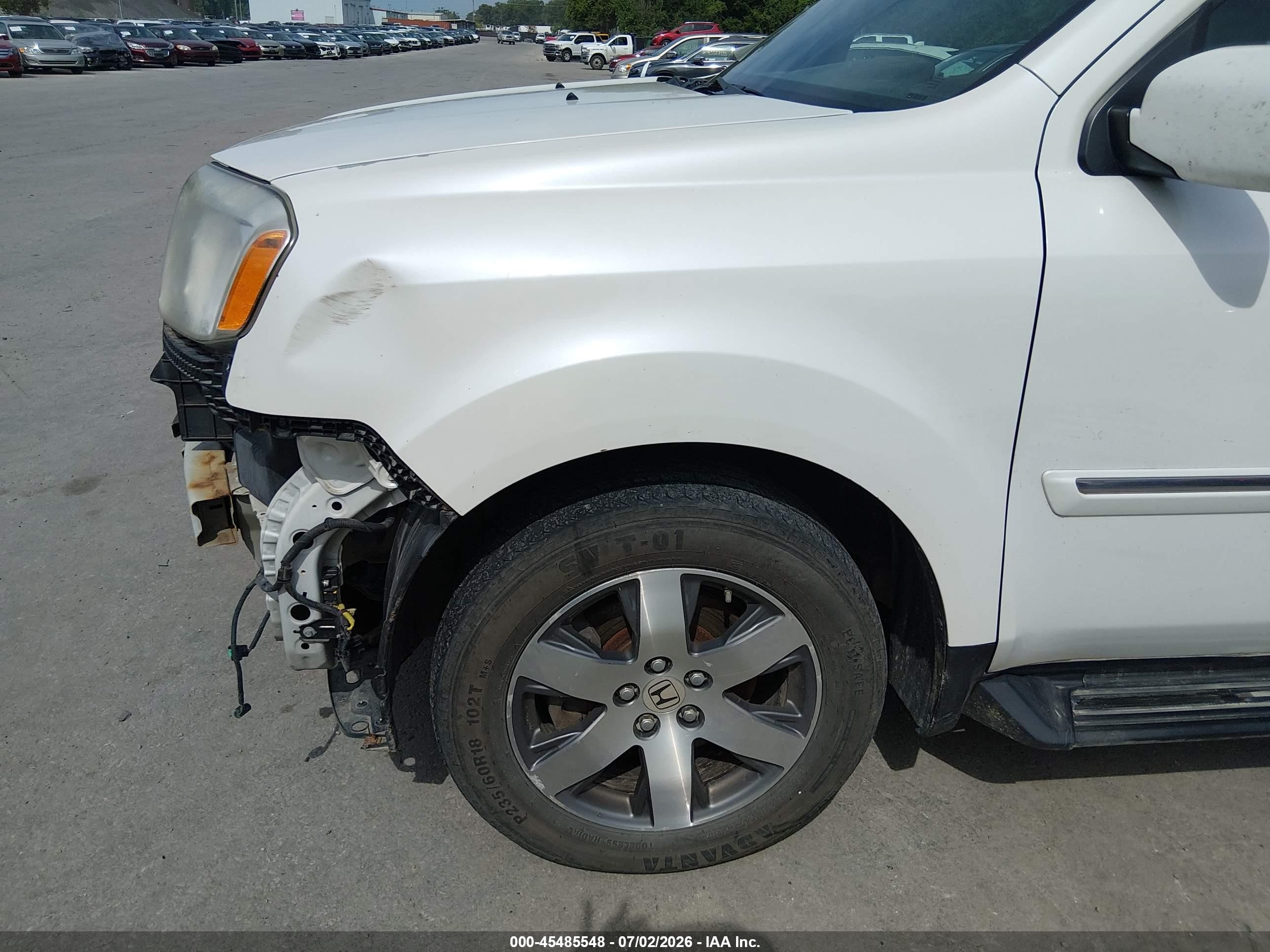 2014 Honda Pilot Touring Белый vin: 5FNYF4H91EB003039