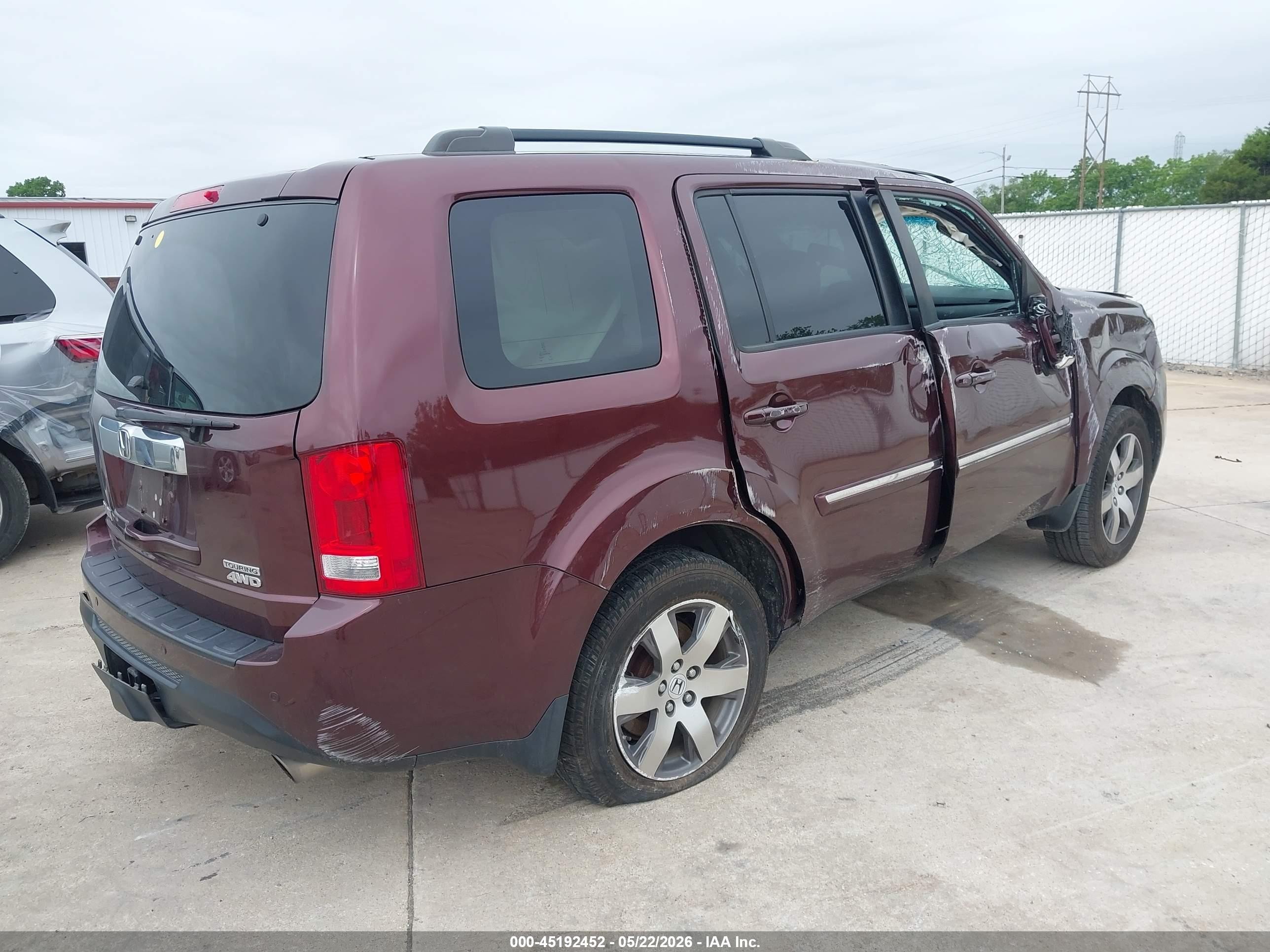 2013 Honda Pilot Touring Коричневый vin: 5FNYF4H92DB027297