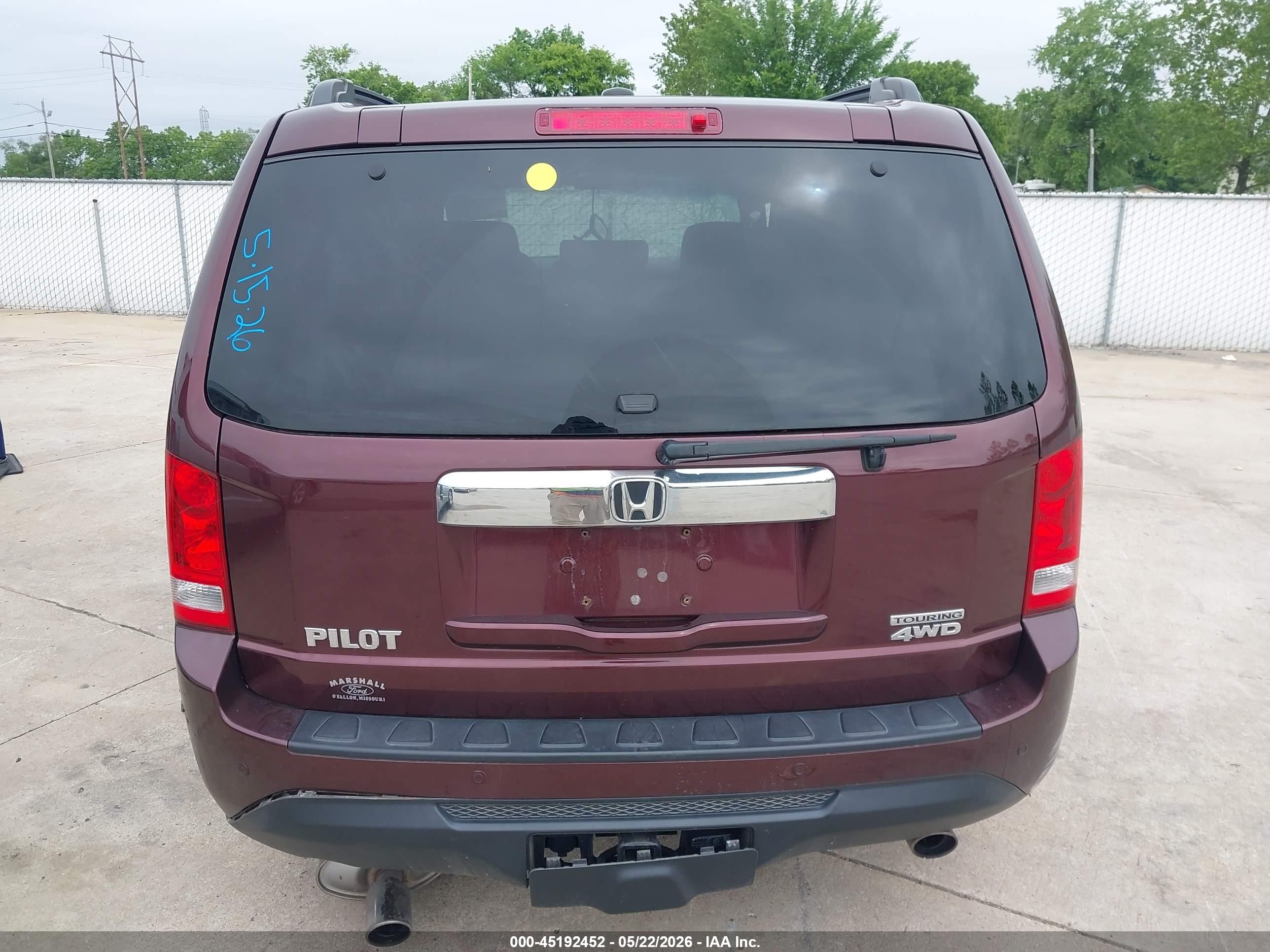 2013 Honda Pilot Touring Коричневый vin: 5FNYF4H92DB027297