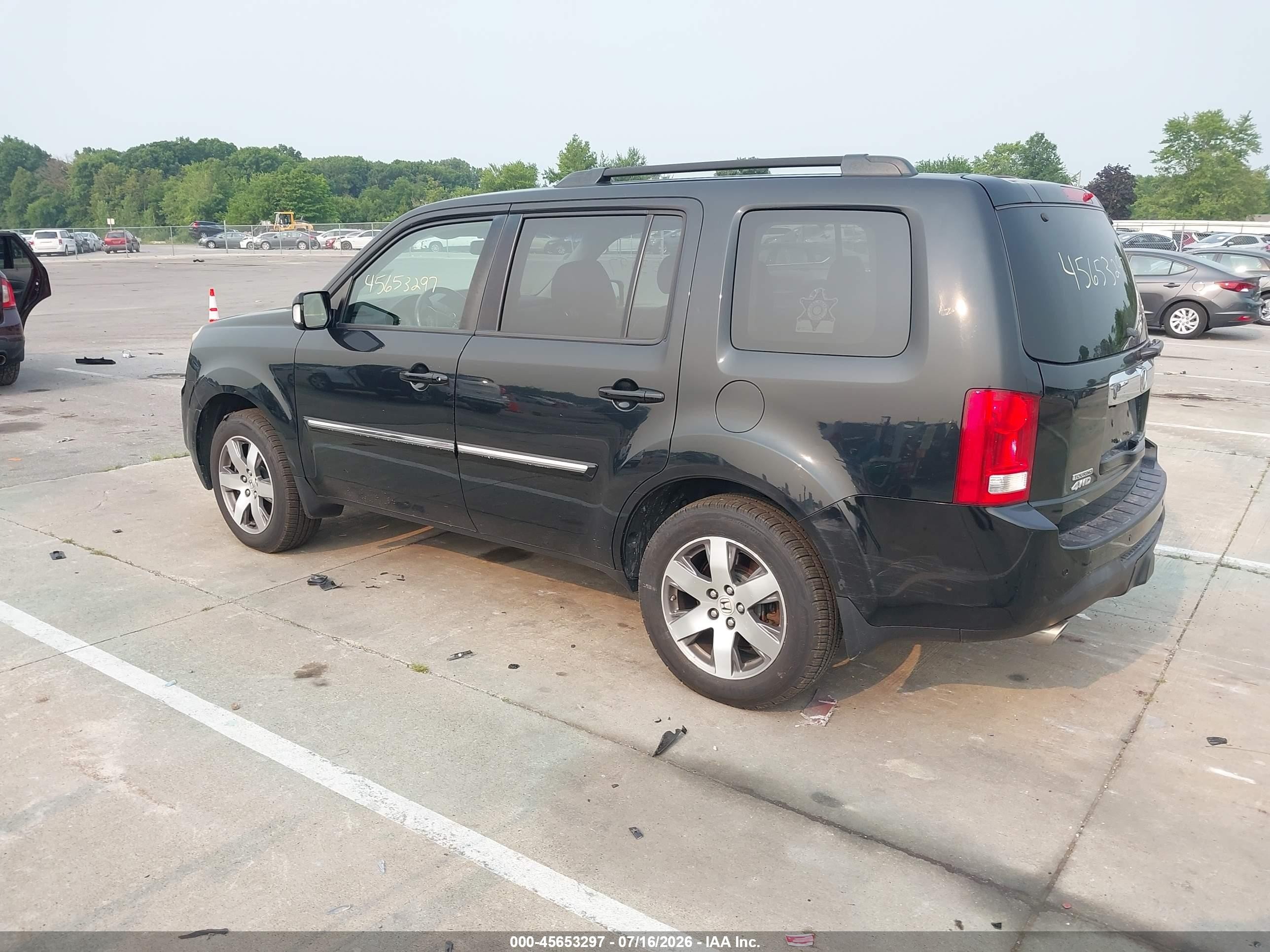 2014 Honda Pilot Touring Black vin: 5FNYF4H92EB007892