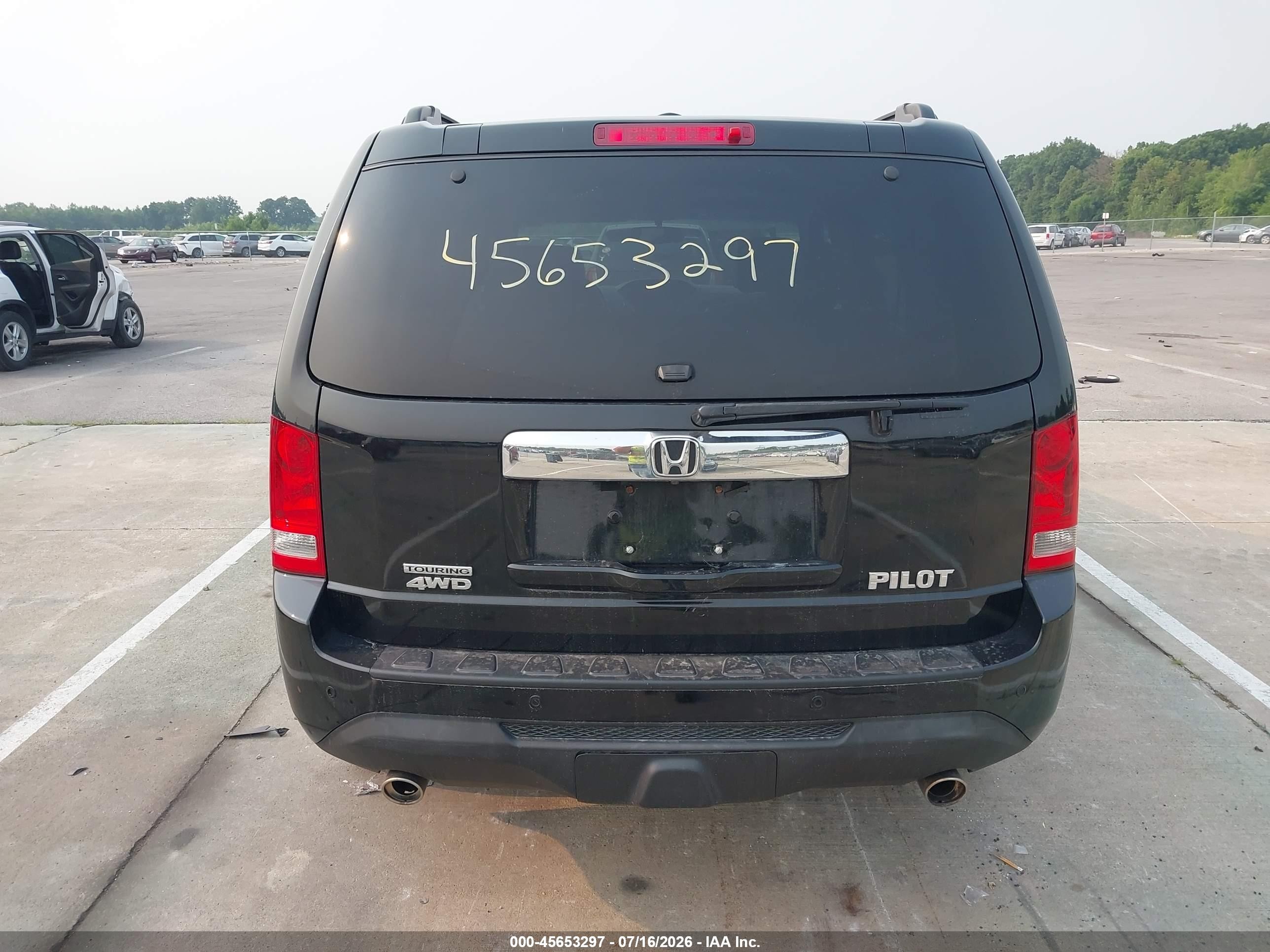 2014 Honda Pilot Touring Black vin: 5FNYF4H92EB007892