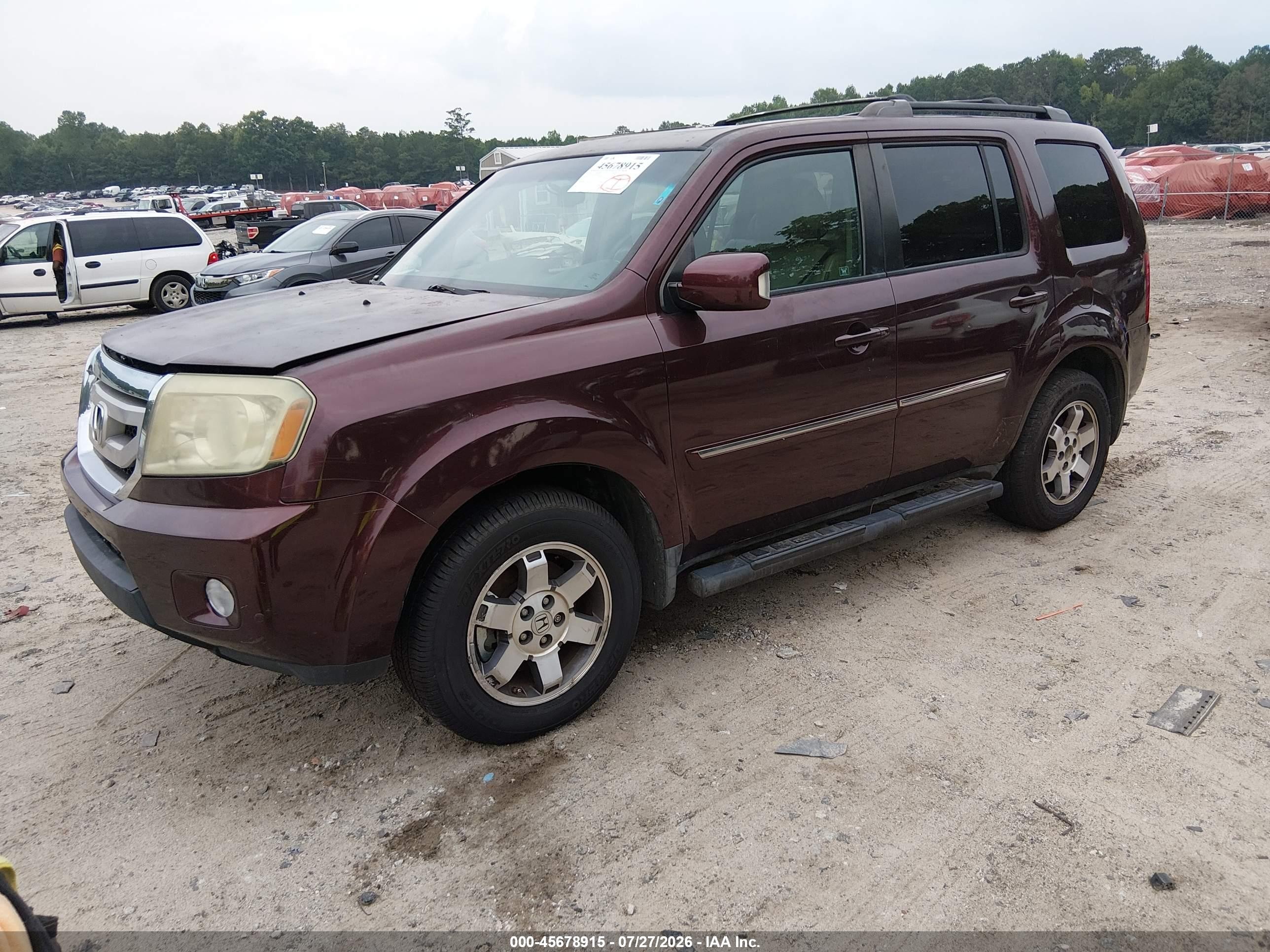 2010 Honda Pilot Touring Burgundy vin: 5FNYF4H93AB040698