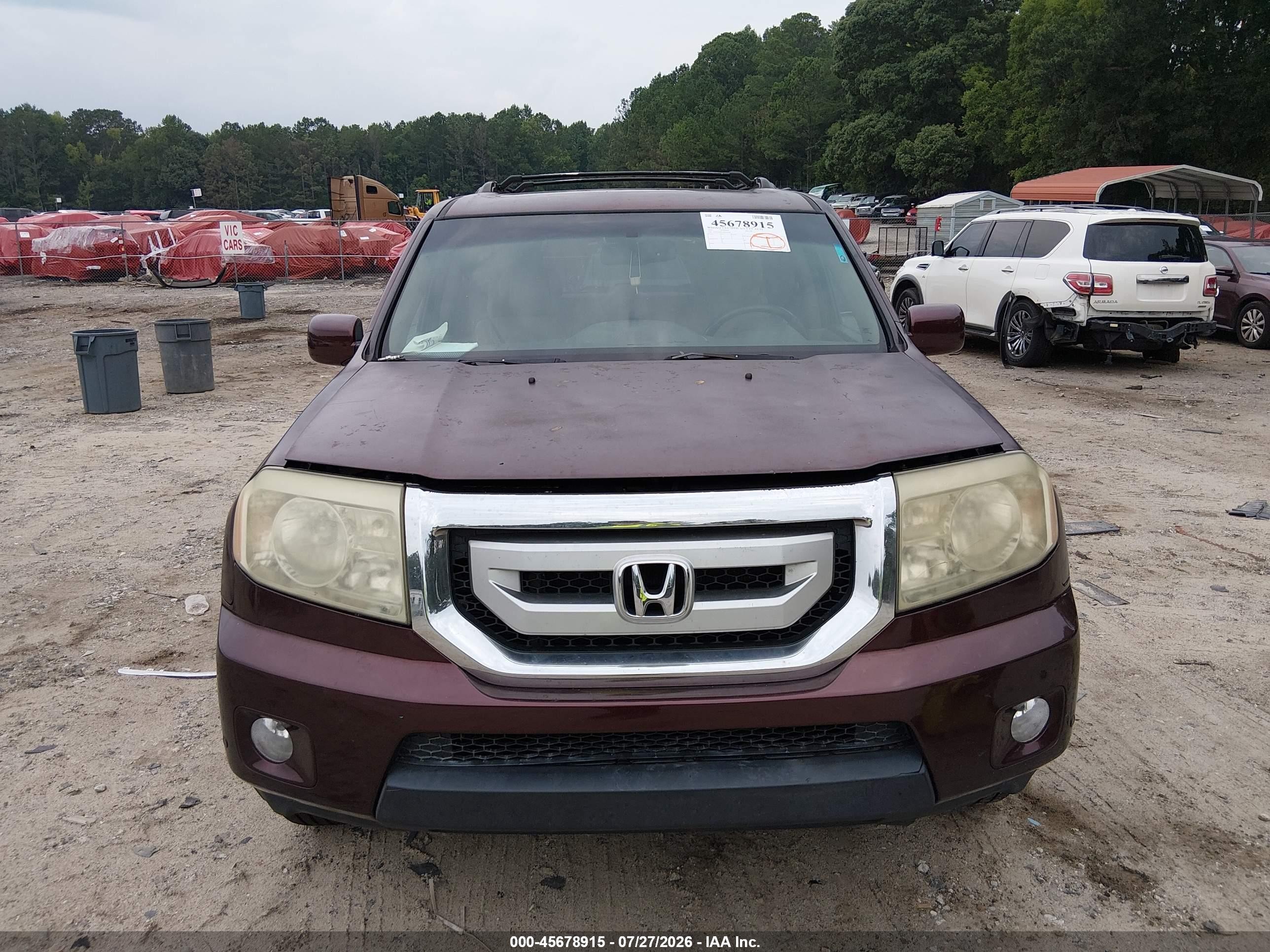 2010 Honda Pilot Touring Burgundy vin: 5FNYF4H93AB040698
