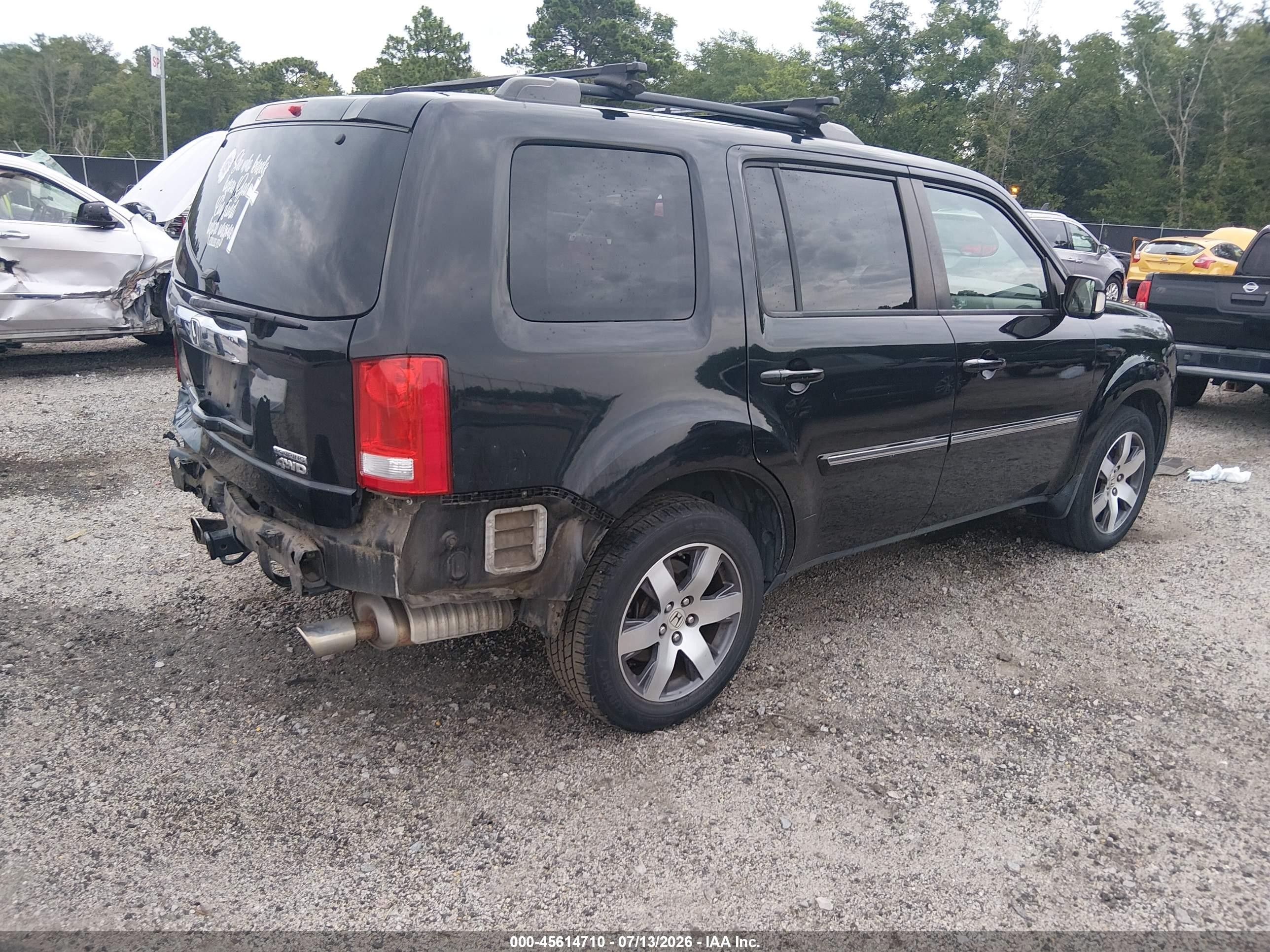 2012 Honda Pilot Touring Black vin: 5FNYF4H93CB081285