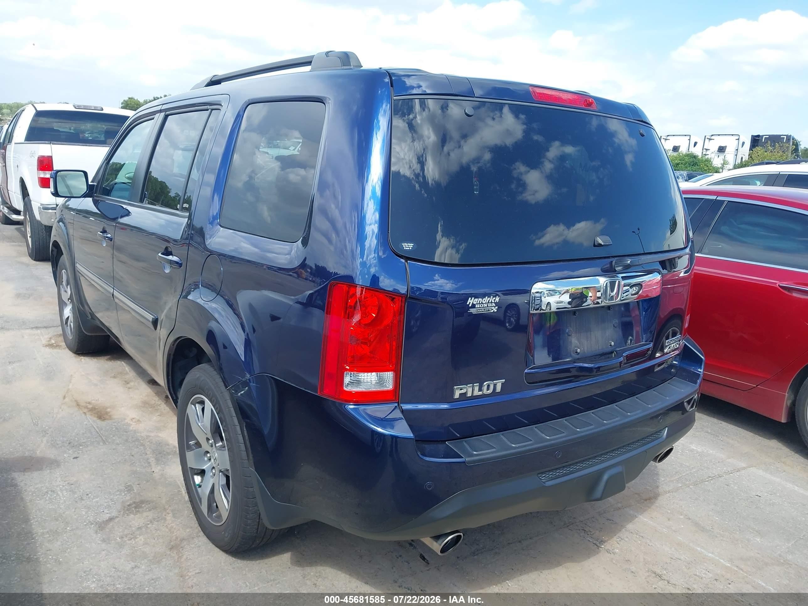 2013 Honda Pilot Touring Blue vin: 5FNYF4H93DB010749