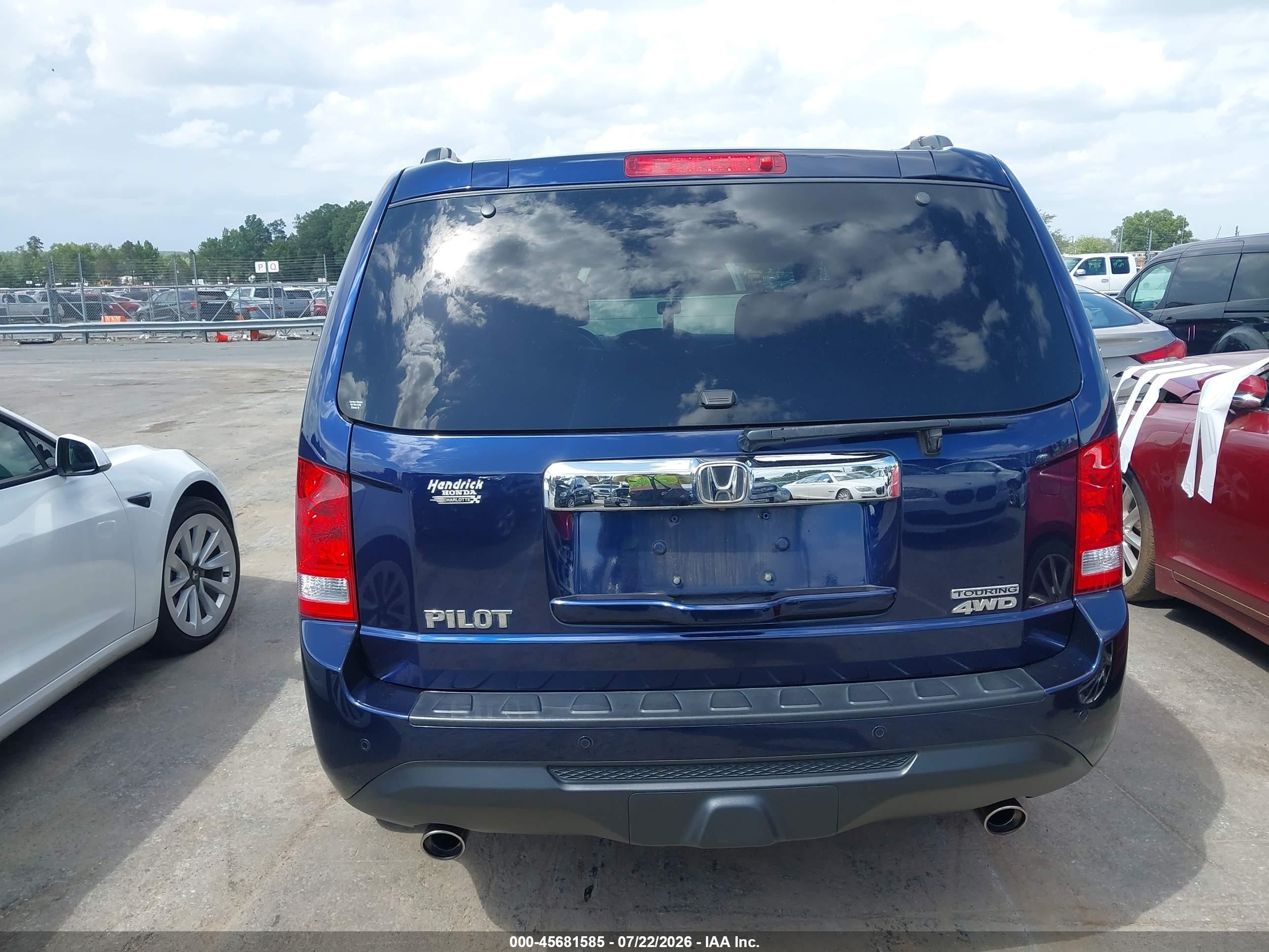2013 Honda Pilot Touring Blue vin: 5FNYF4H93DB010749