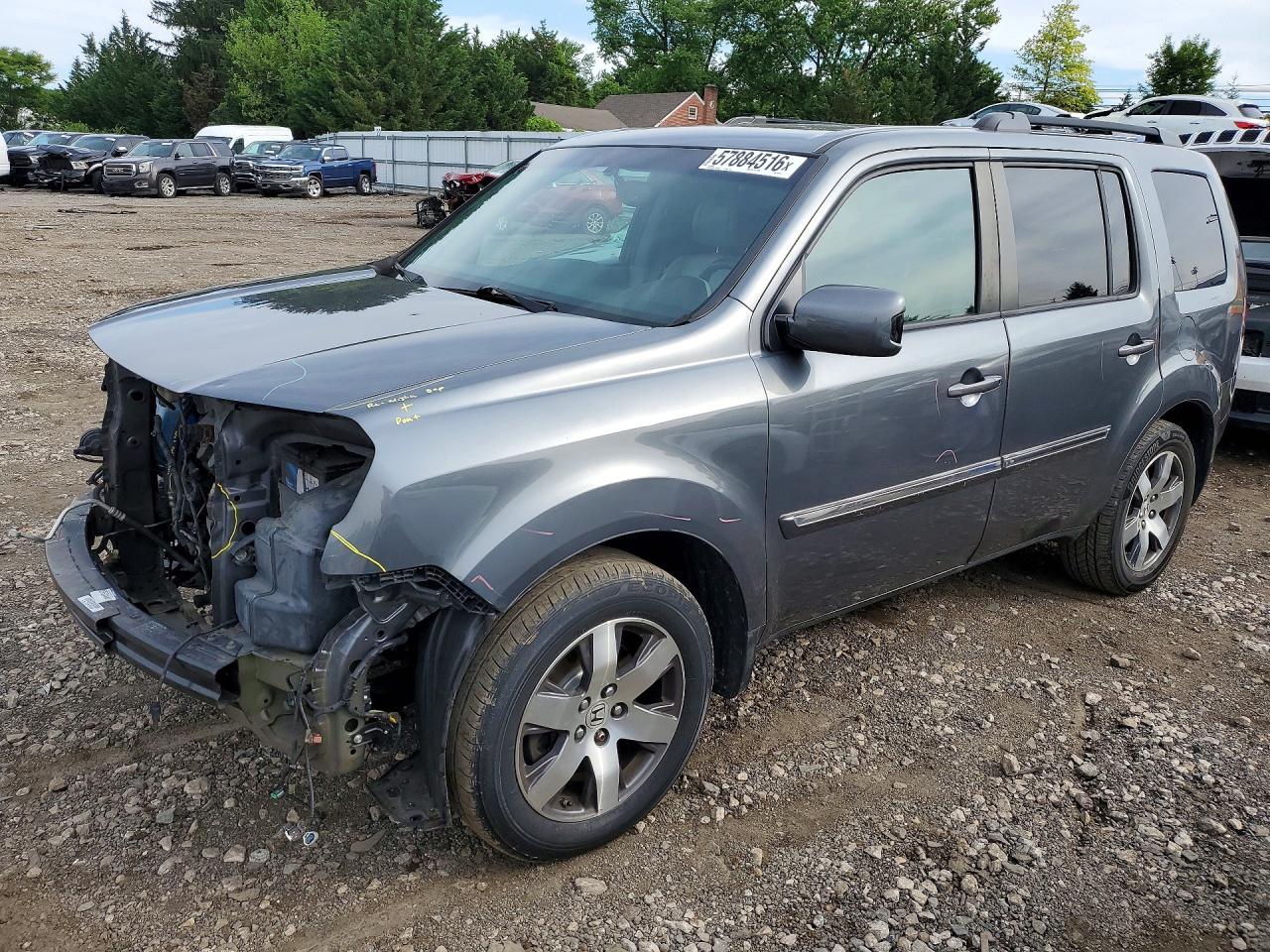 2013 Honda Pilot Touring Gray vin: 5FNYF4H93DB021234