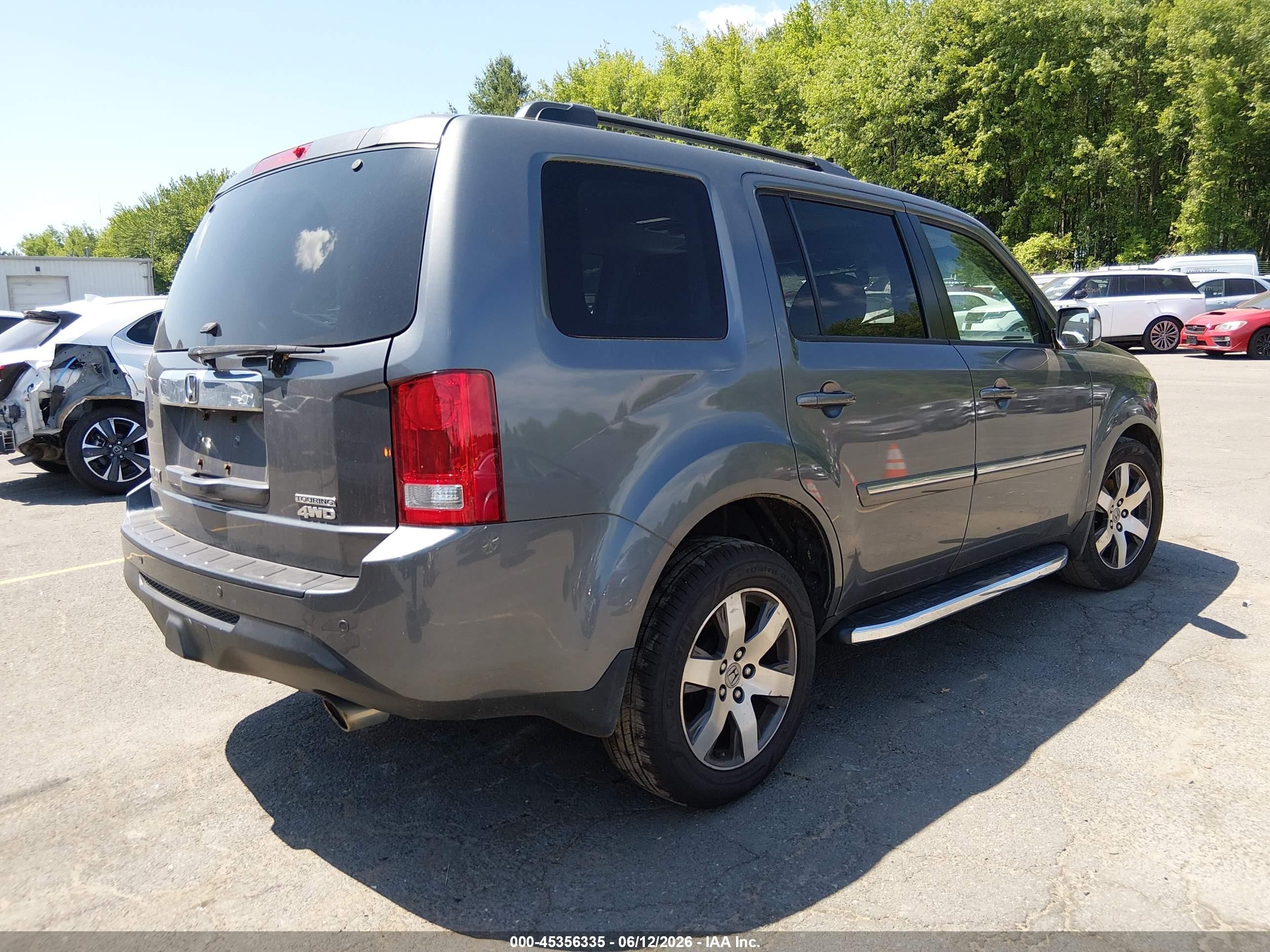 2012 Honda Pilot Touring Gray vin: 5FNYF4H94CB010953