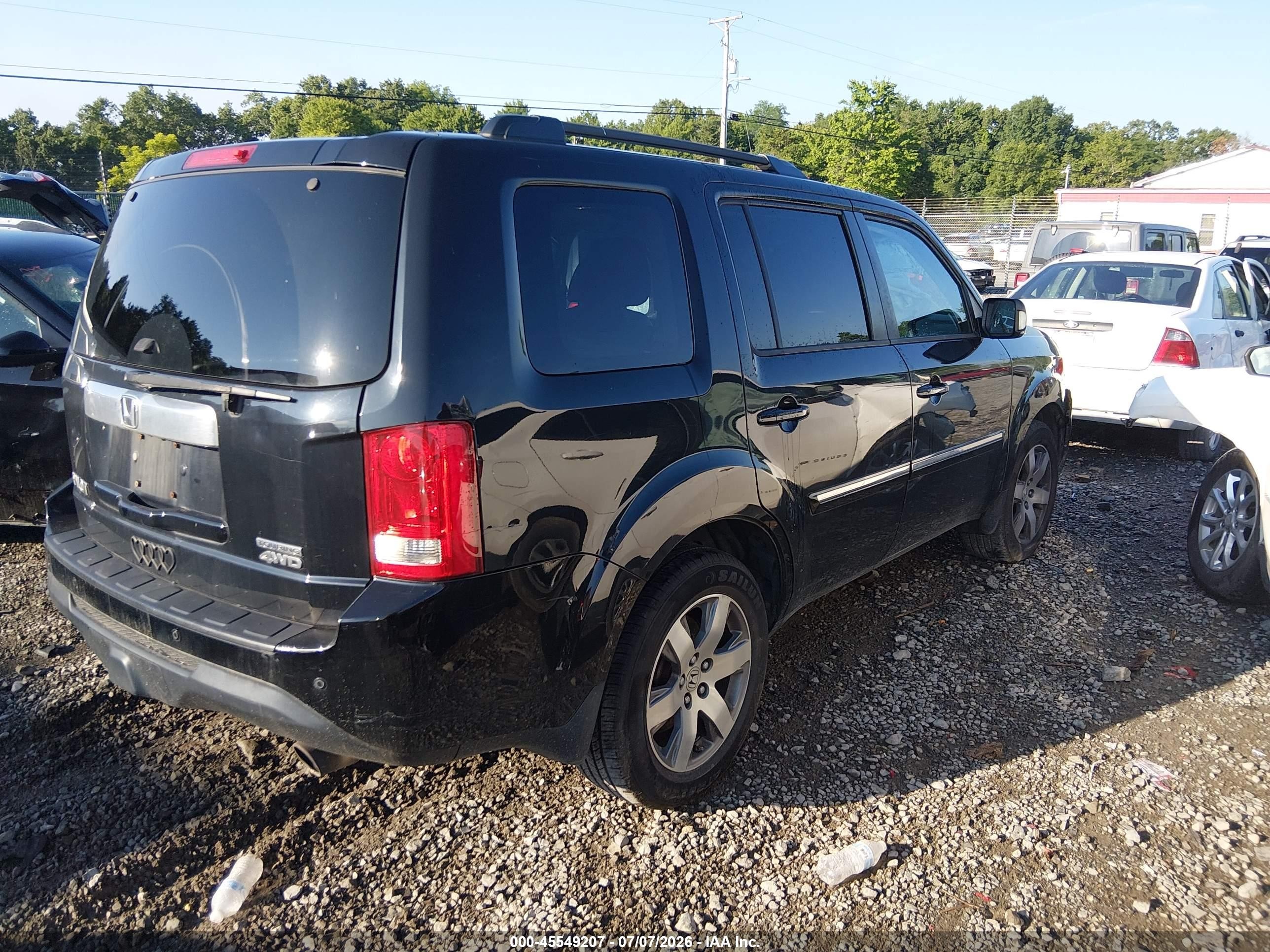 2013 Honda Pilot Touring Black vin: 5FNYF4H94DB004877