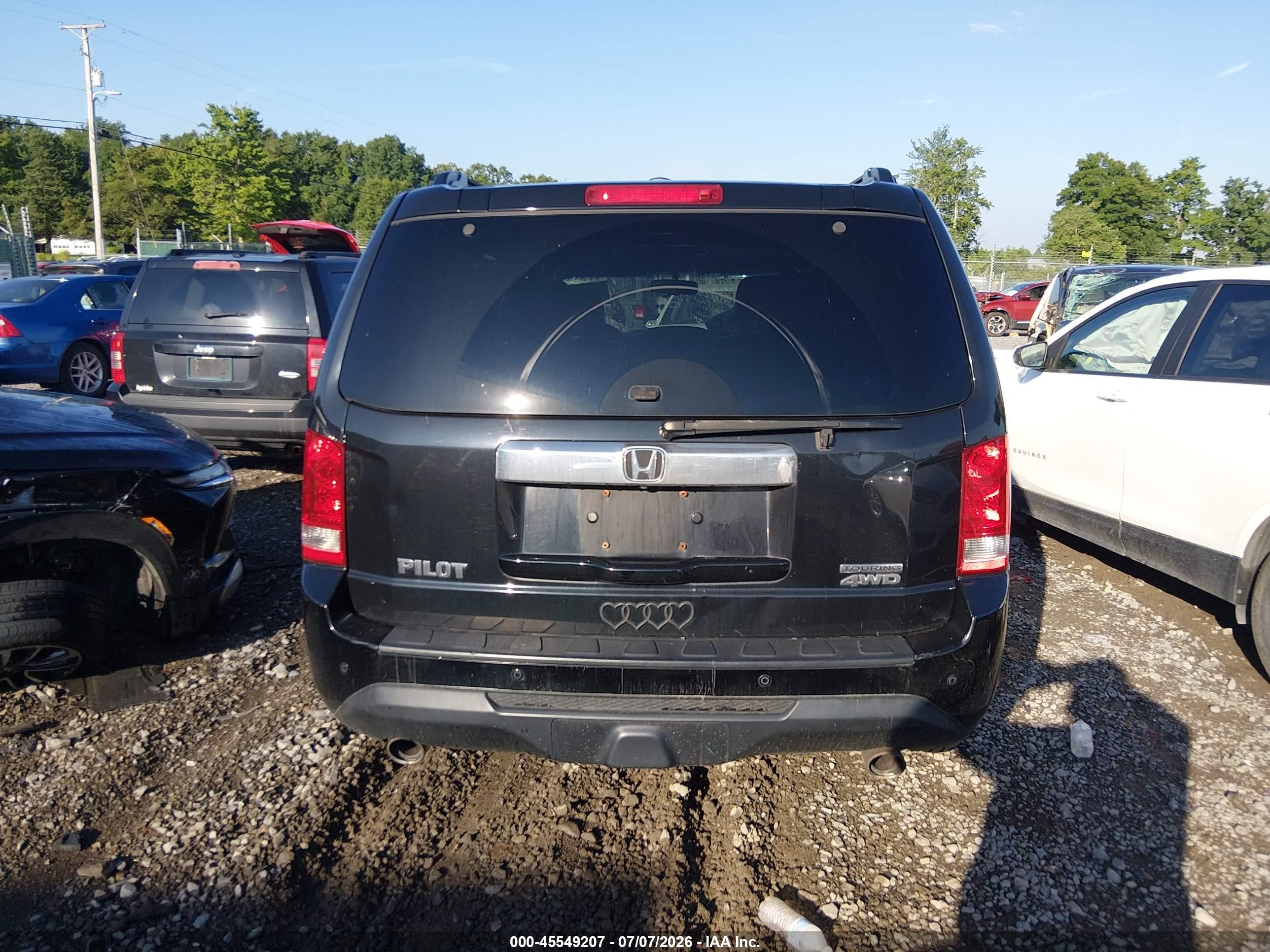 2013 Honda Pilot Touring Black vin: 5FNYF4H94DB004877