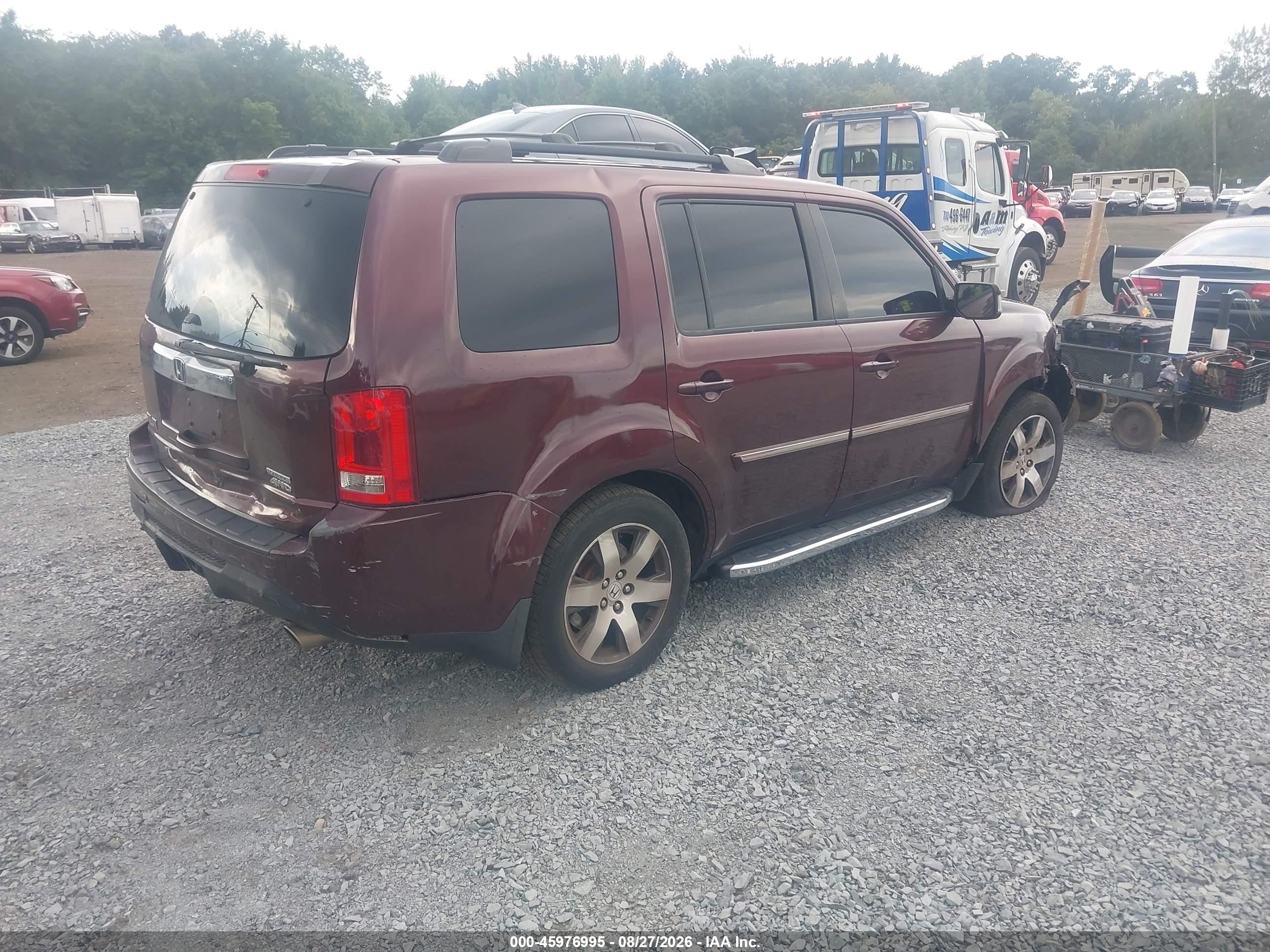 2013 Honda Pilot Touring Бордовый vin: 5FNYF4H94DB028189