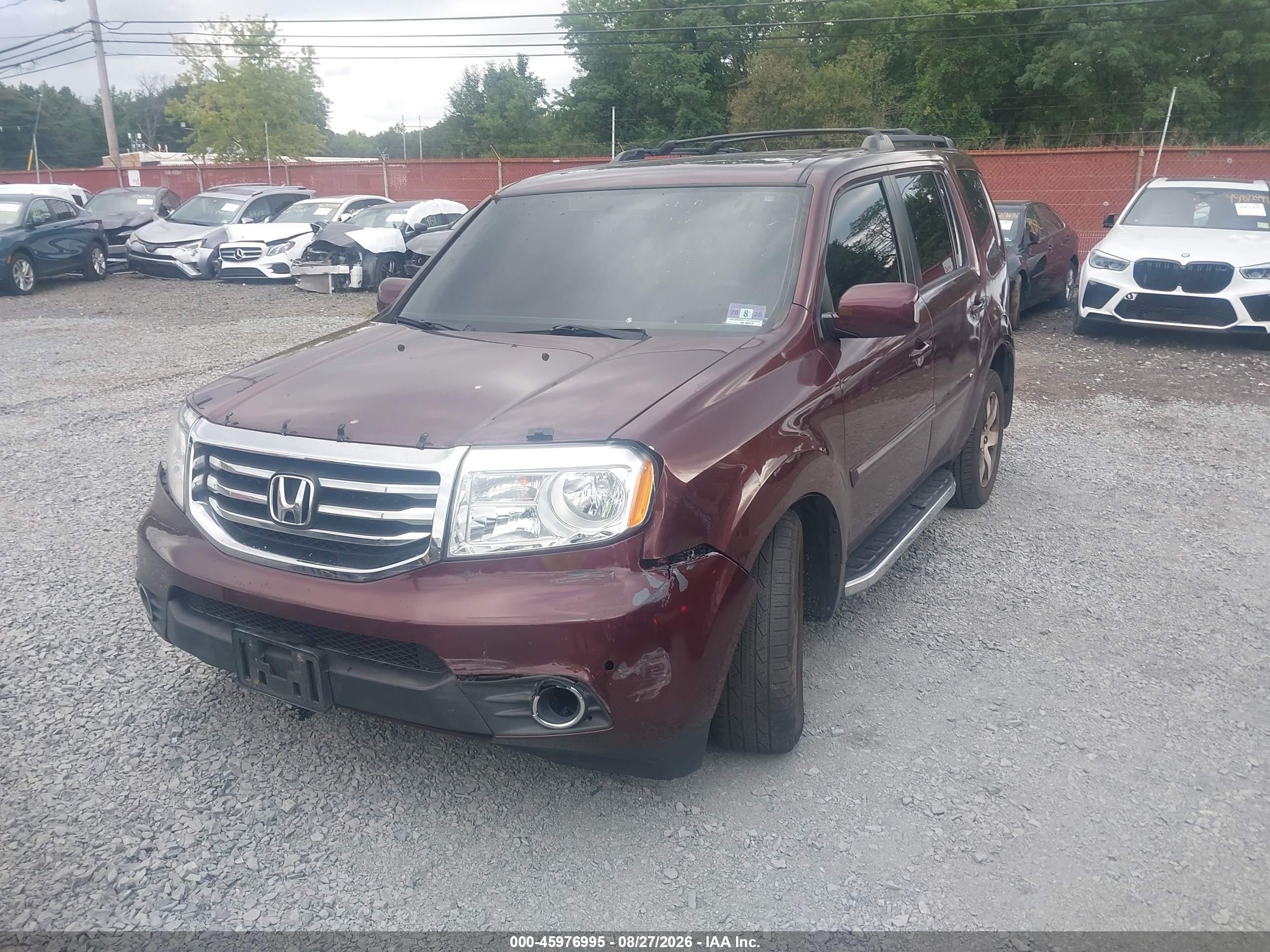 2013 Honda Pilot Touring Бордовый vin: 5FNYF4H94DB028189