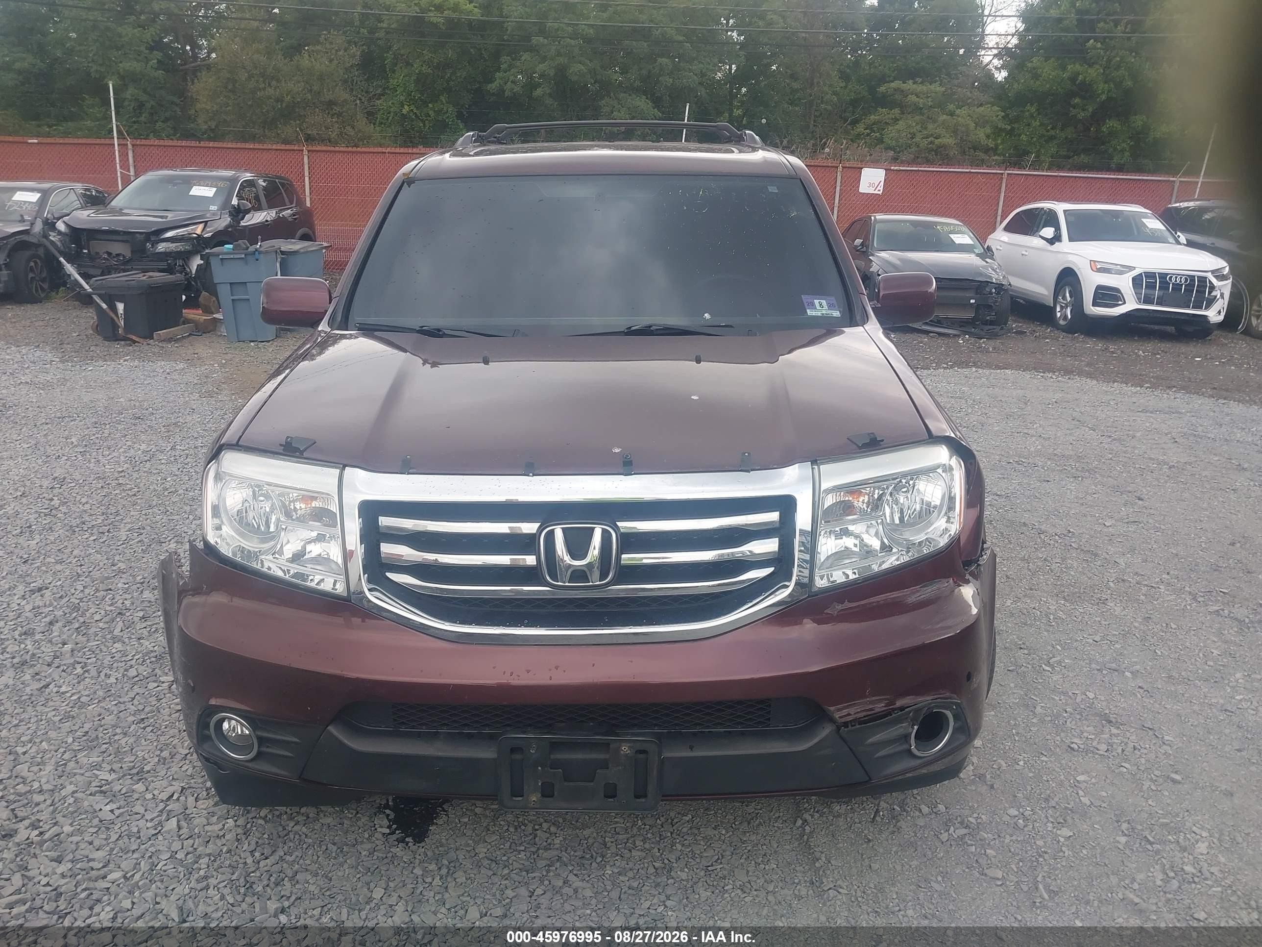 2013 Honda Pilot Touring Бордовый vin: 5FNYF4H94DB028189