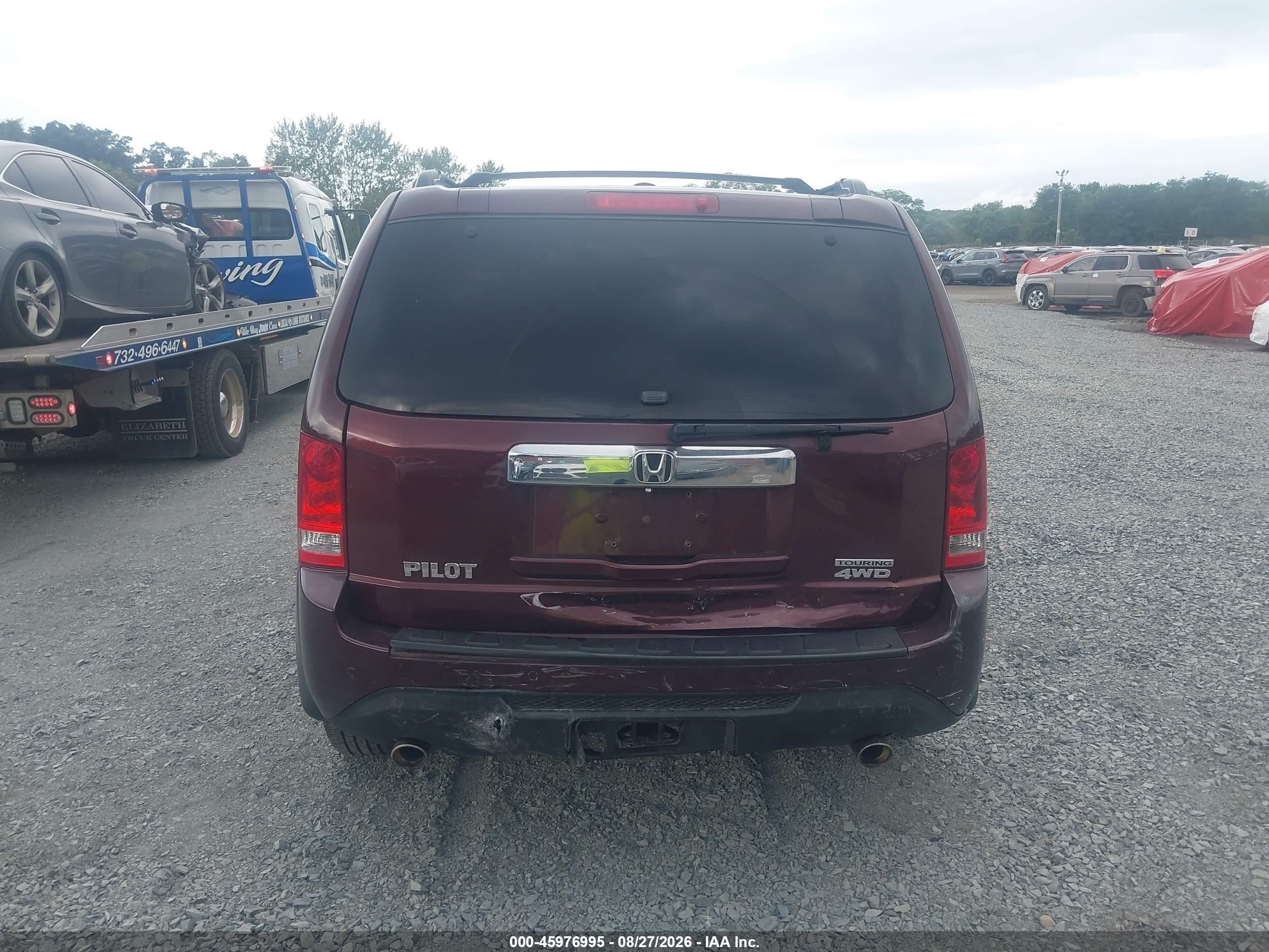 2013 Honda Pilot Touring Бордовый vin: 5FNYF4H94DB028189