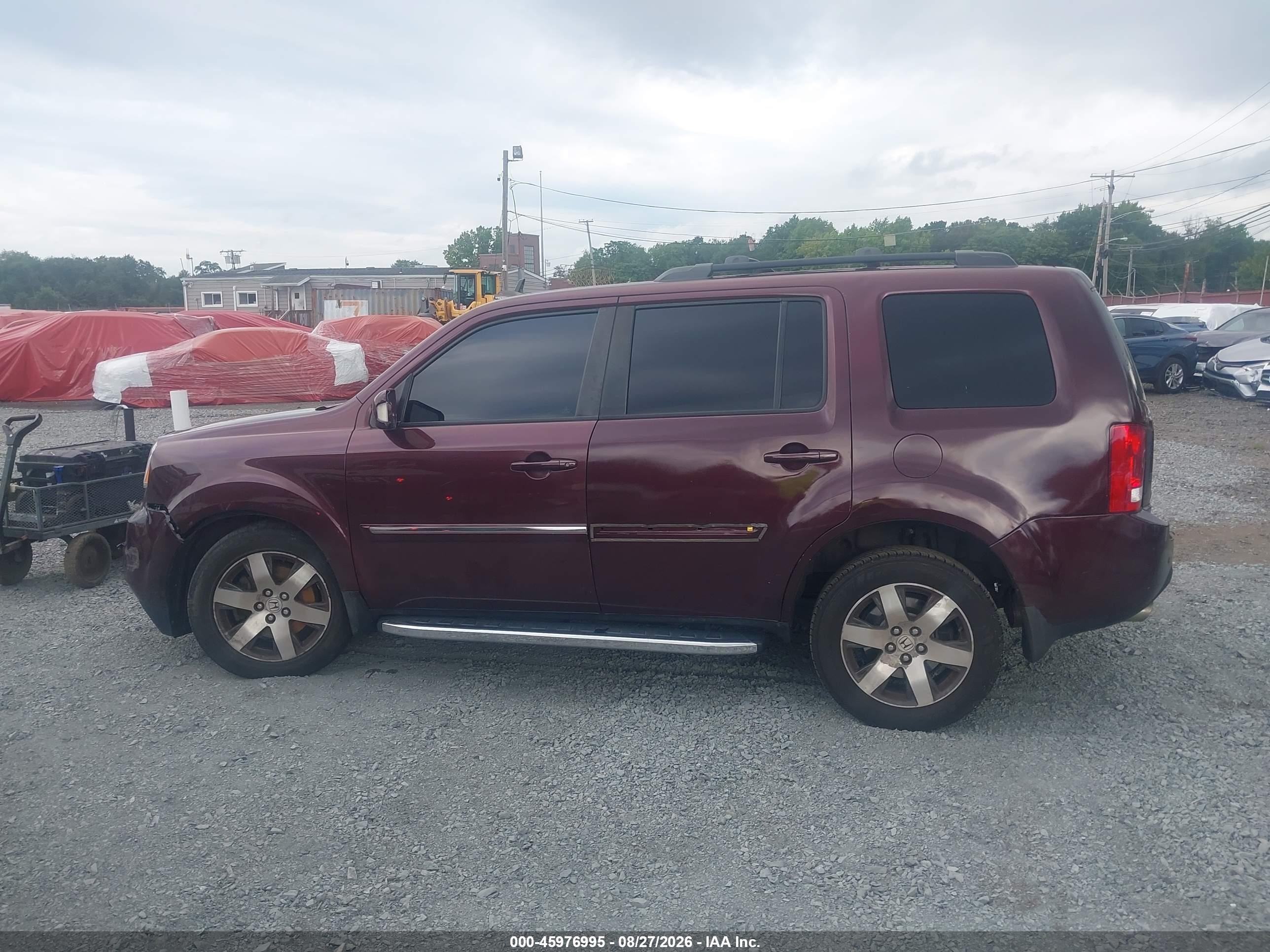 2013 Honda Pilot Touring Бордовый vin: 5FNYF4H94DB028189
