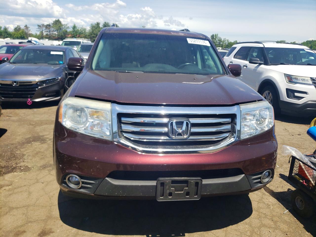 2013 Honda Pilot Touring Maroon vin: 5FNYF4H94DB047566