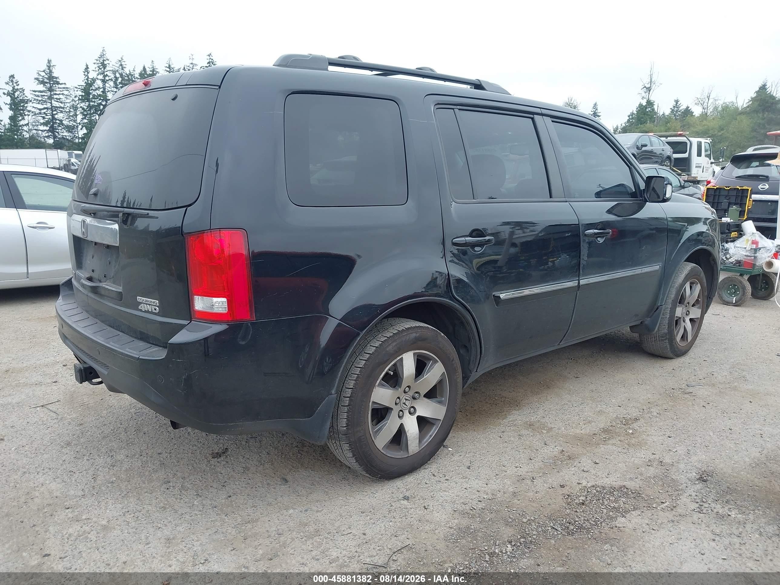 2013 Honda Pilot Touring Черный vin: 5FNYF4H94DB053562