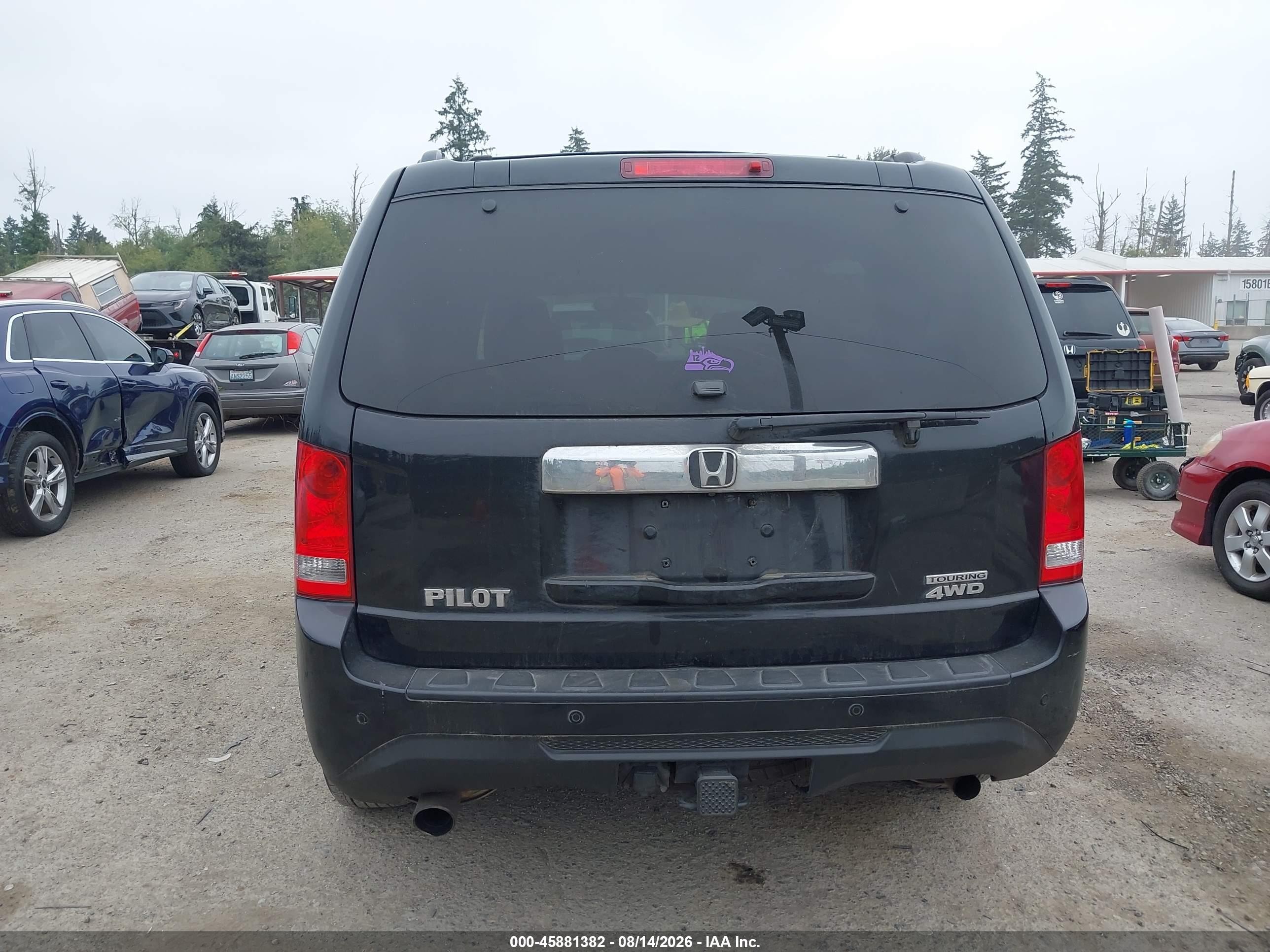 2013 Honda Pilot Touring Черный vin: 5FNYF4H94DB053562
