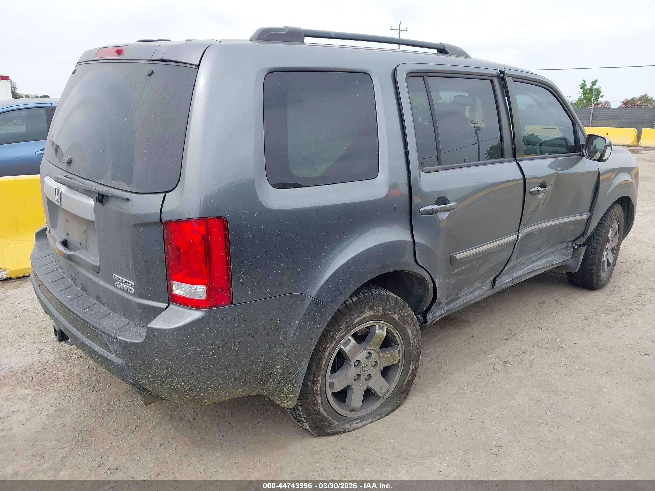2011 Honda Pilot Touring Серый vin: 5FNYF4H95BB090634