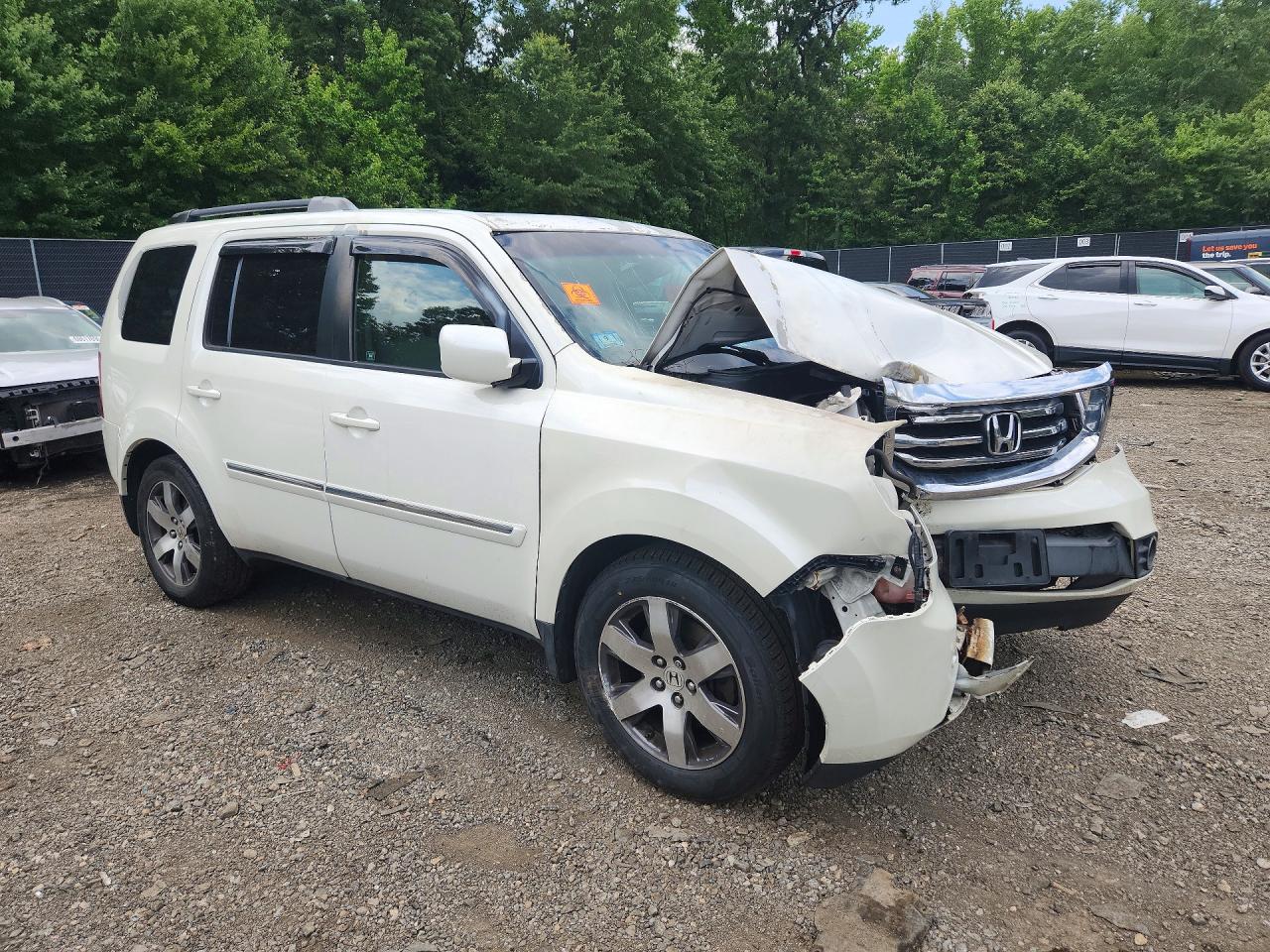 2012 Honda Pilot Touring White vin: 5FNYF4H95CB018155