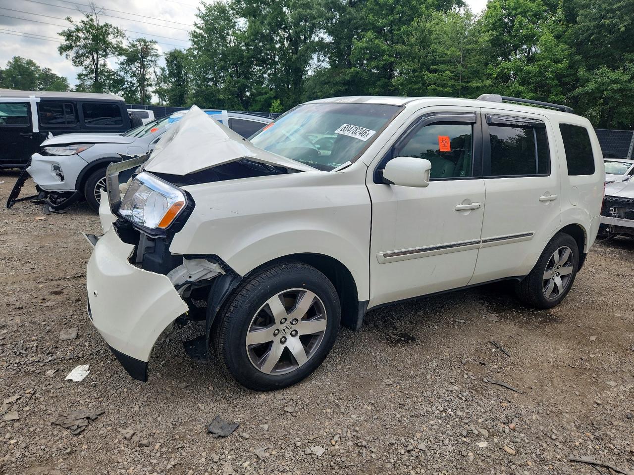2012 Honda Pilot Touring White vin: 5FNYF4H95CB018155