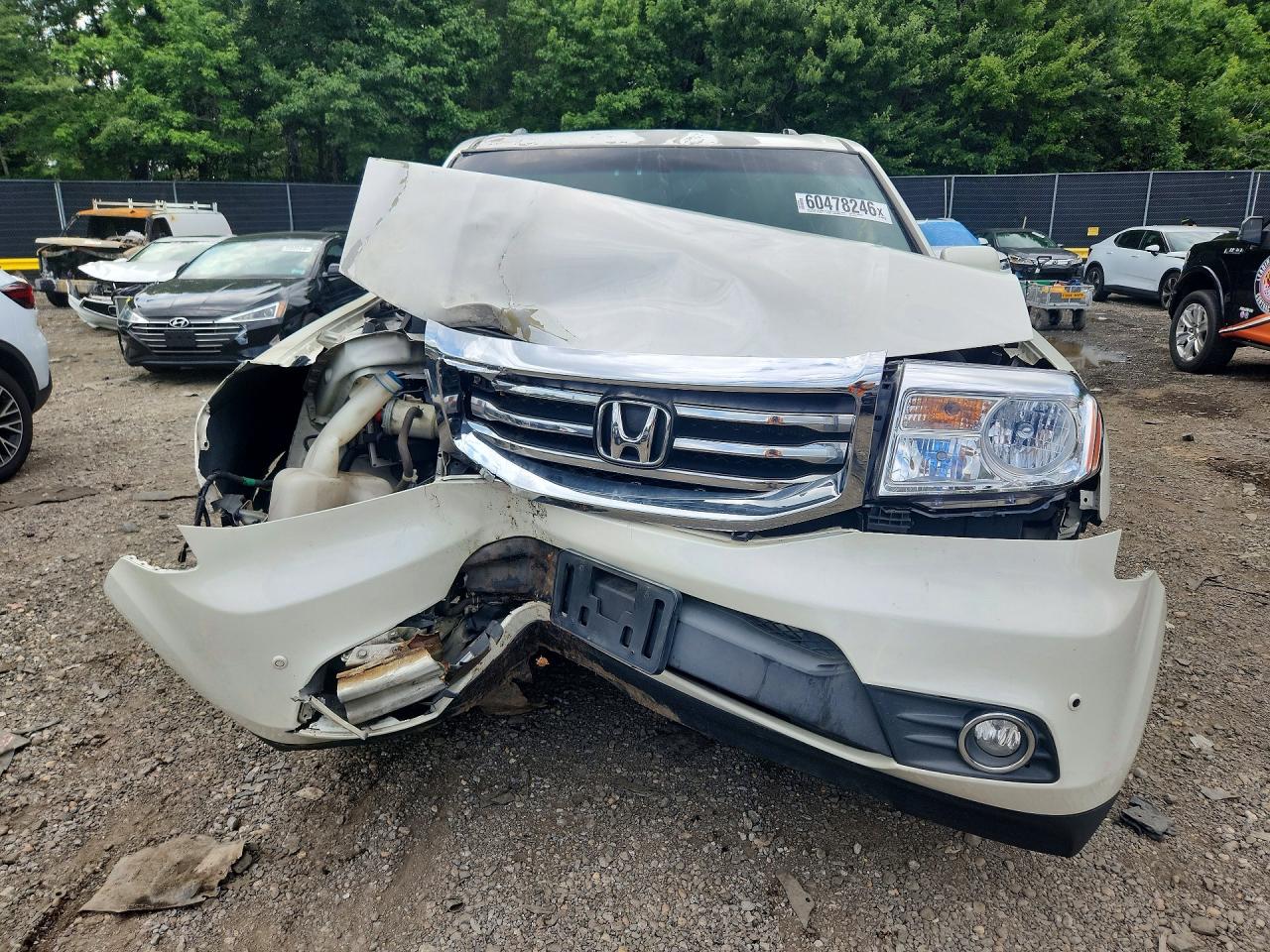 2012 Honda Pilot Touring White vin: 5FNYF4H95CB018155
