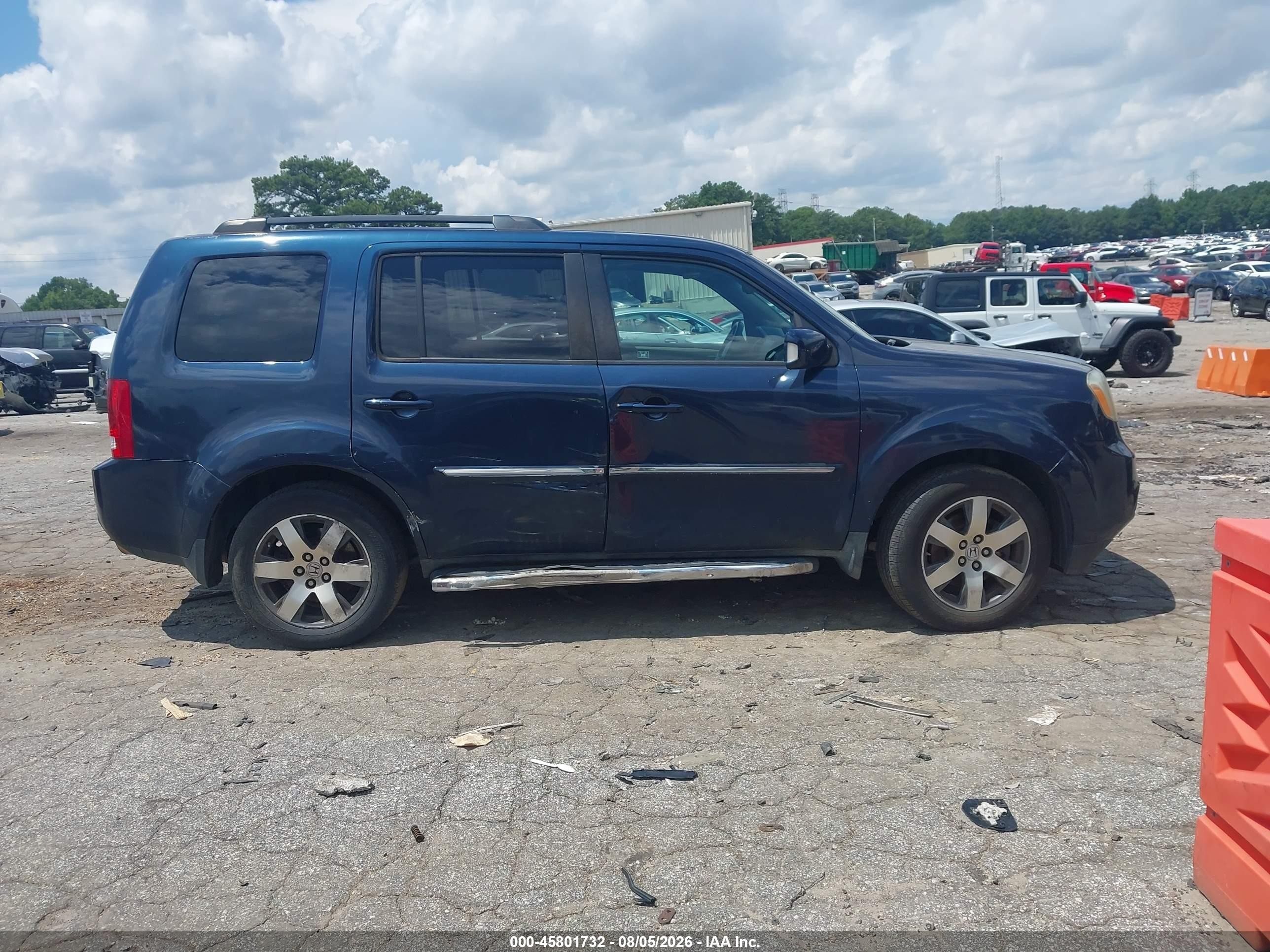 2012 Honda Pilot Touring Blue vin: 5FNYF4H95CB057036
