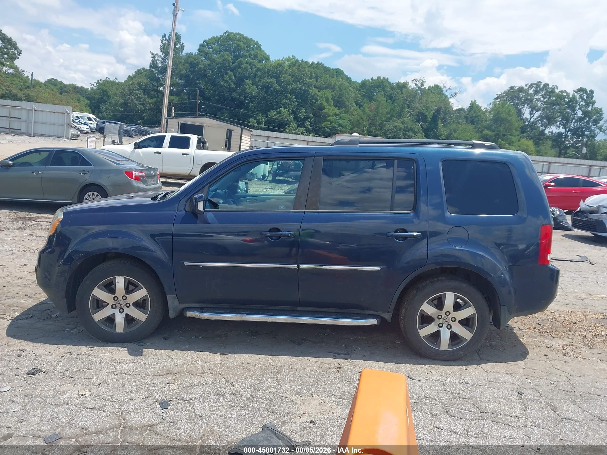 2012 Honda Pilot Touring Blue vin: 5FNYF4H95CB057036