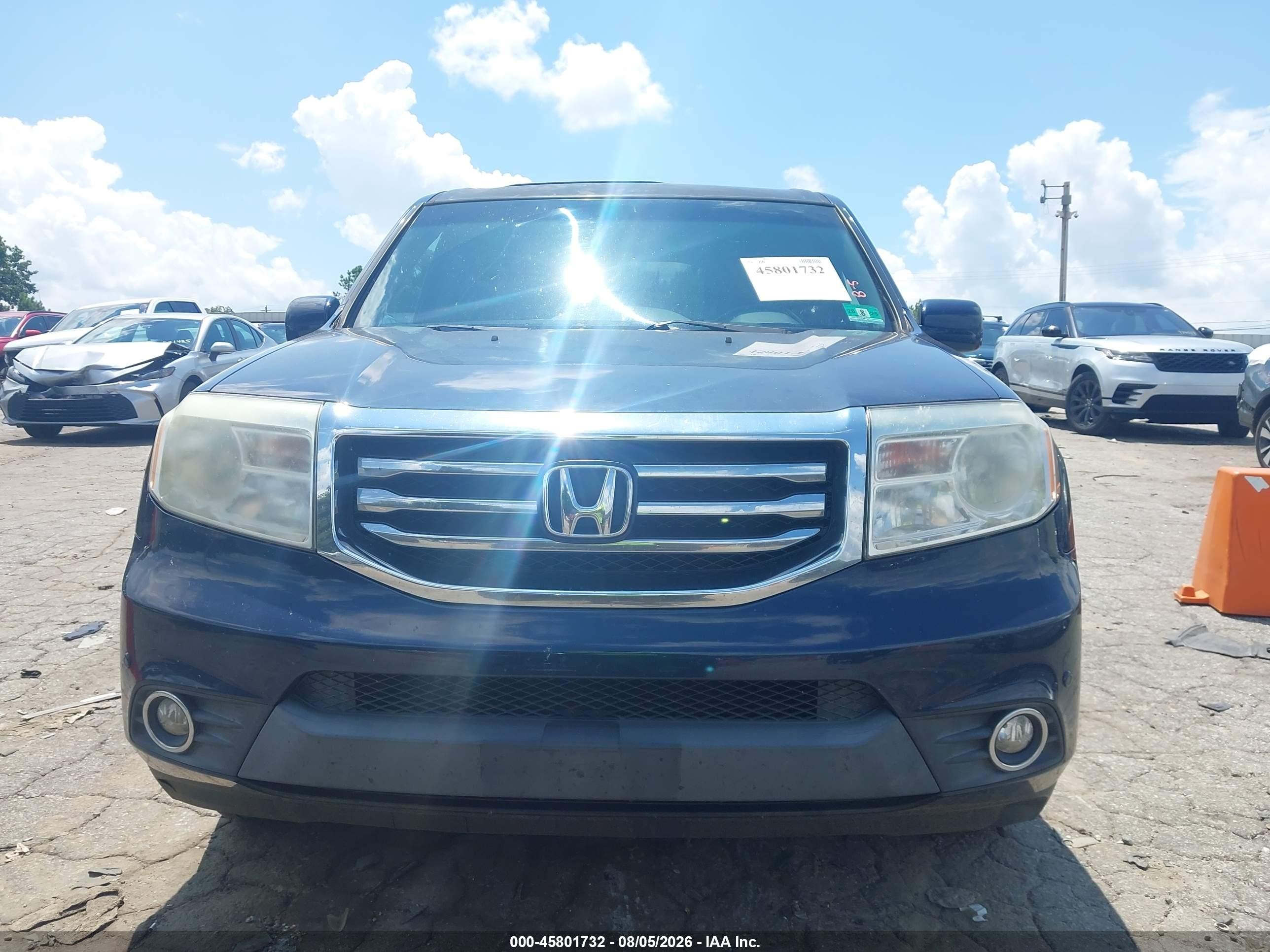 2012 Honda Pilot Touring Blue vin: 5FNYF4H95CB057036