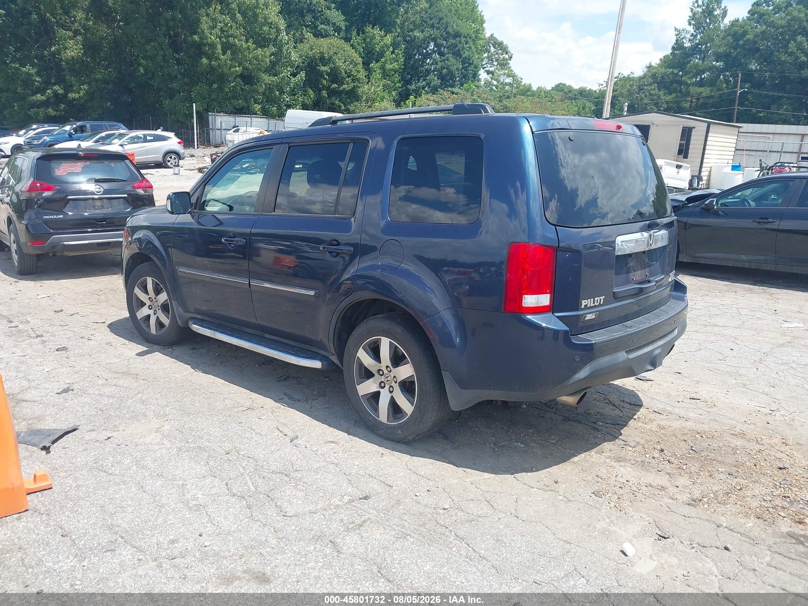 2012 Honda Pilot Touring Blue vin: 5FNYF4H95CB057036