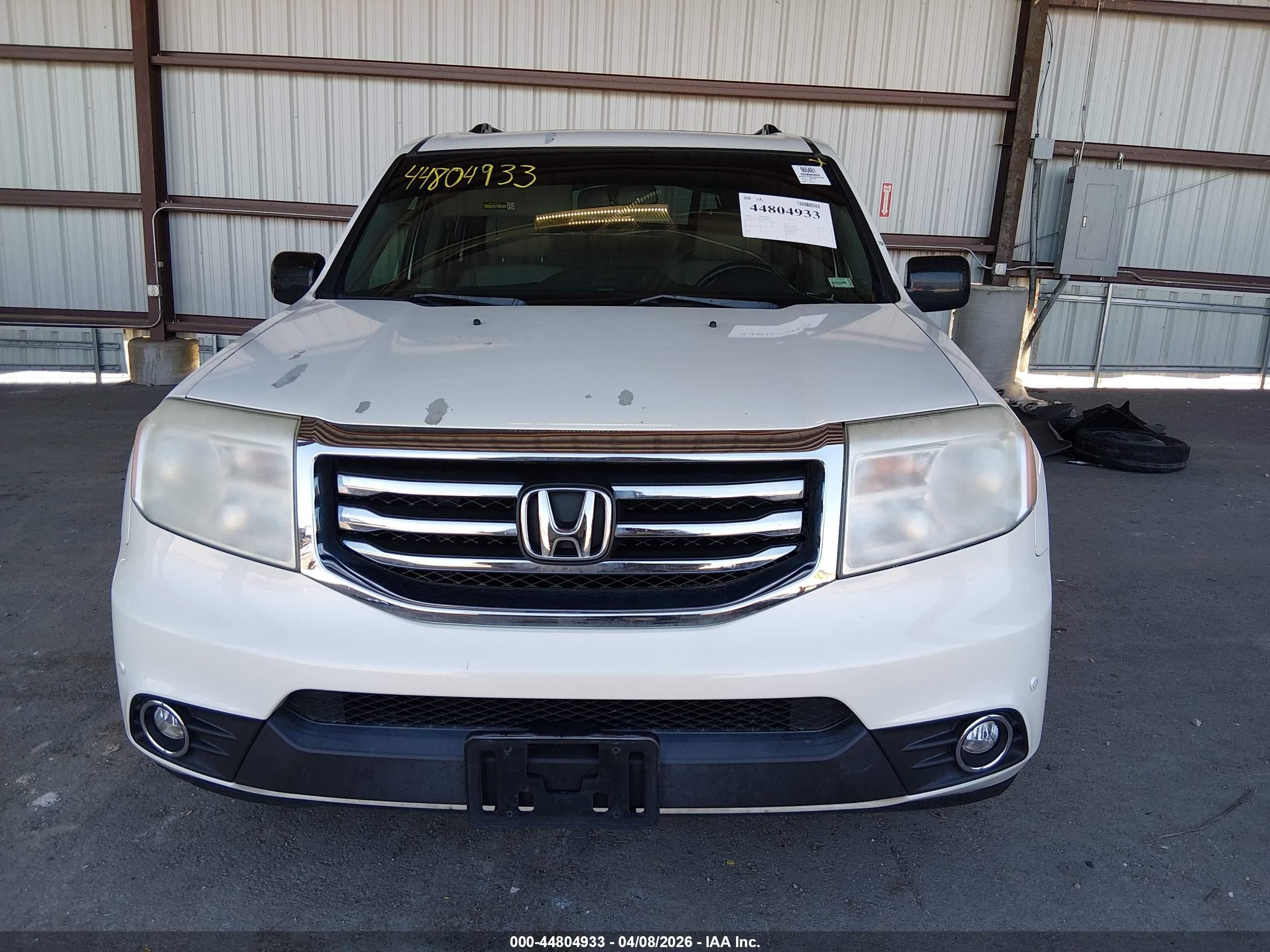 2012 Honda Pilot Touring White vin: 5FNYF4H95CB058994