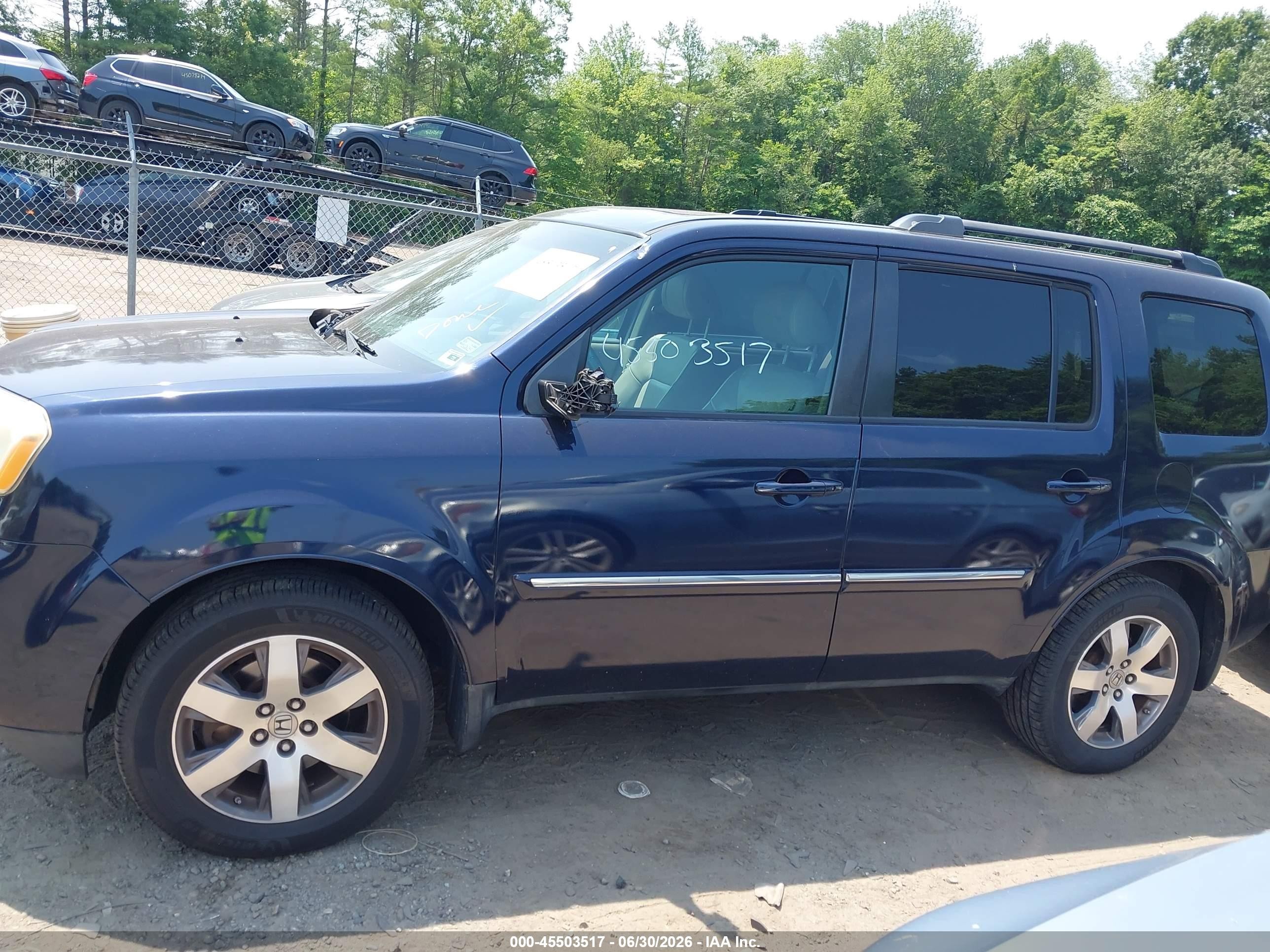 2013 Honda Pilot Touring Blue vin: 5FNYF4H95DB039735