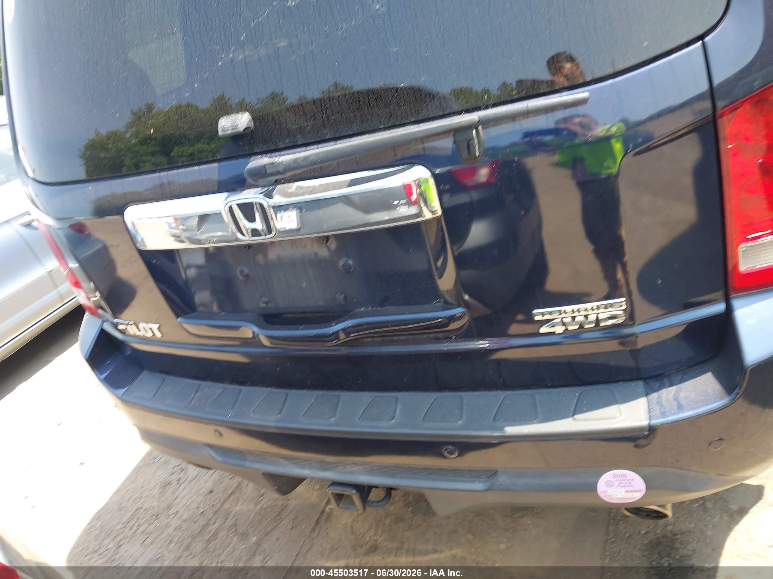 2013 Honda Pilot Touring Blue vin: 5FNYF4H95DB039735