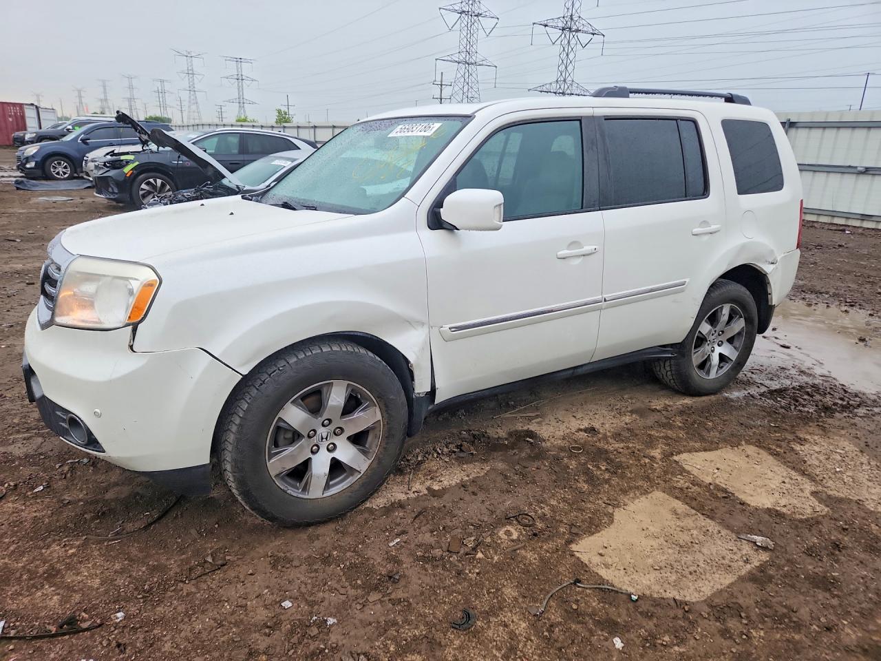 2014 Honda Pilot Touring White vin: 5FNYF4H95EB036657