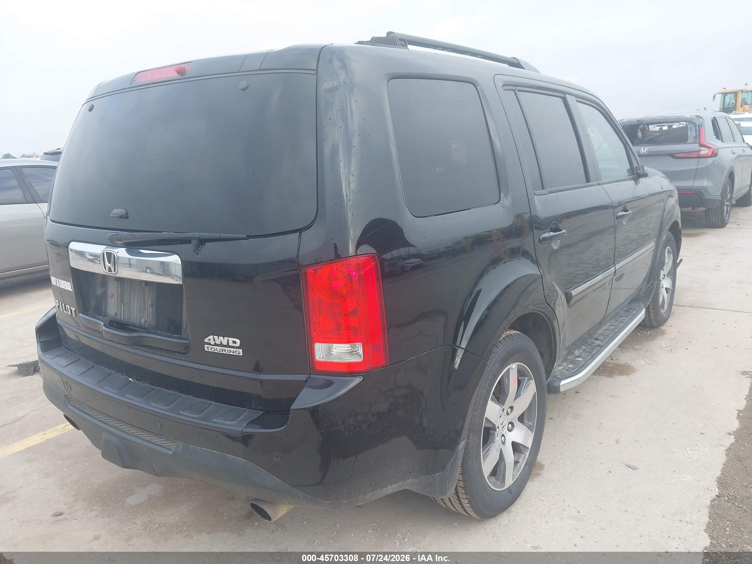 2015 Honda Pilot Touring Black vin: 5FNYF4H95FB071989