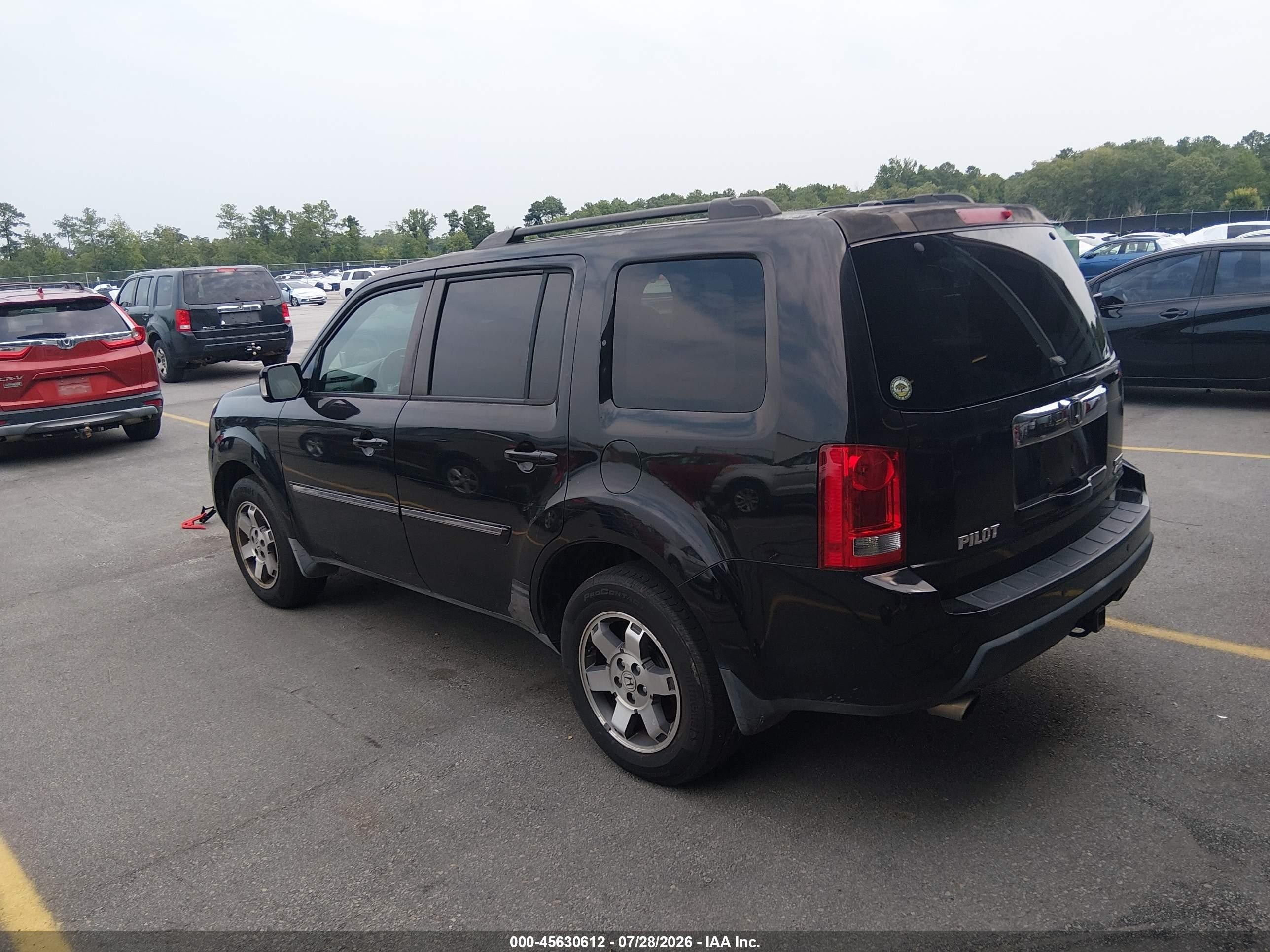 2010 Honda Pilot Touring Black vin: 5FNYF4H96AB029159