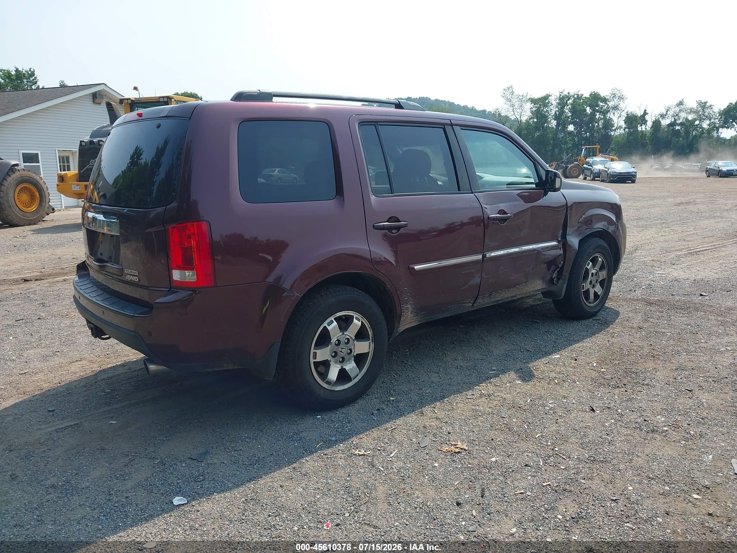 2011 Honda Pilot Touring Темно-бордовый vin: 5FNYF4H96BB042740