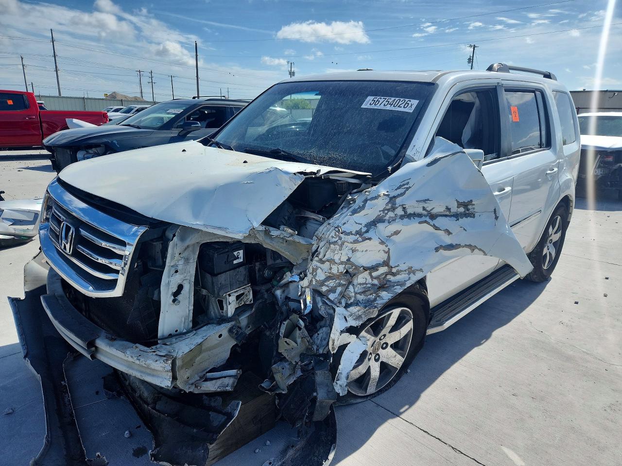 2012 Honda Pilot Touring White vin: 5FNYF4H96CB037975