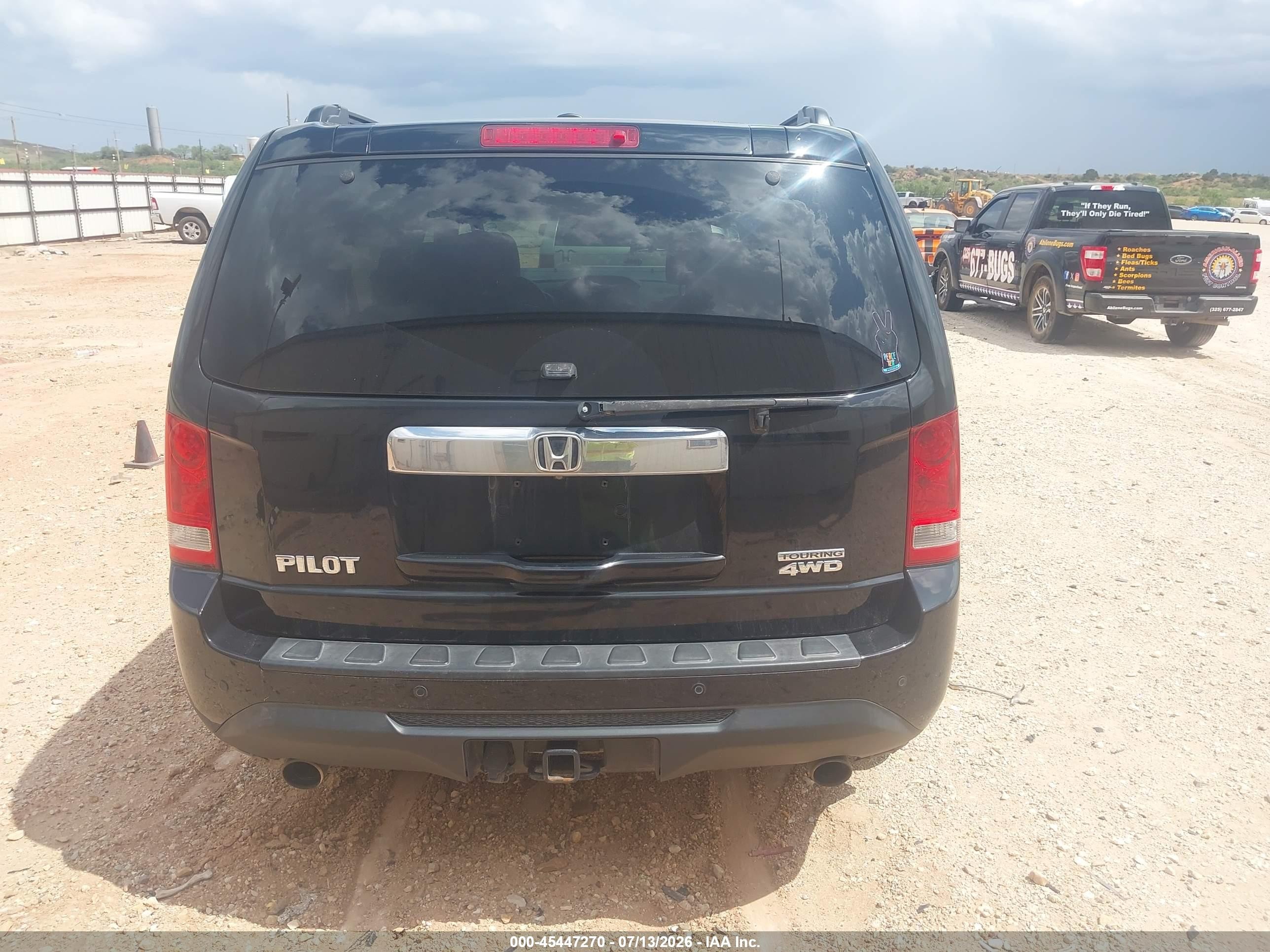2012 Honda Pilot Touring Black vin: 5FNYF4H96CB069647