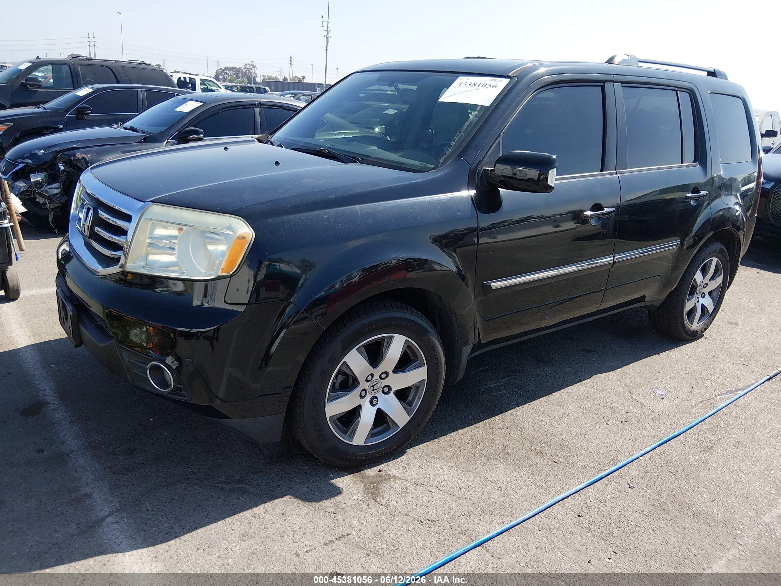 2013 Honda Pilot Touring Black vin: 5FNYF4H96DB071481