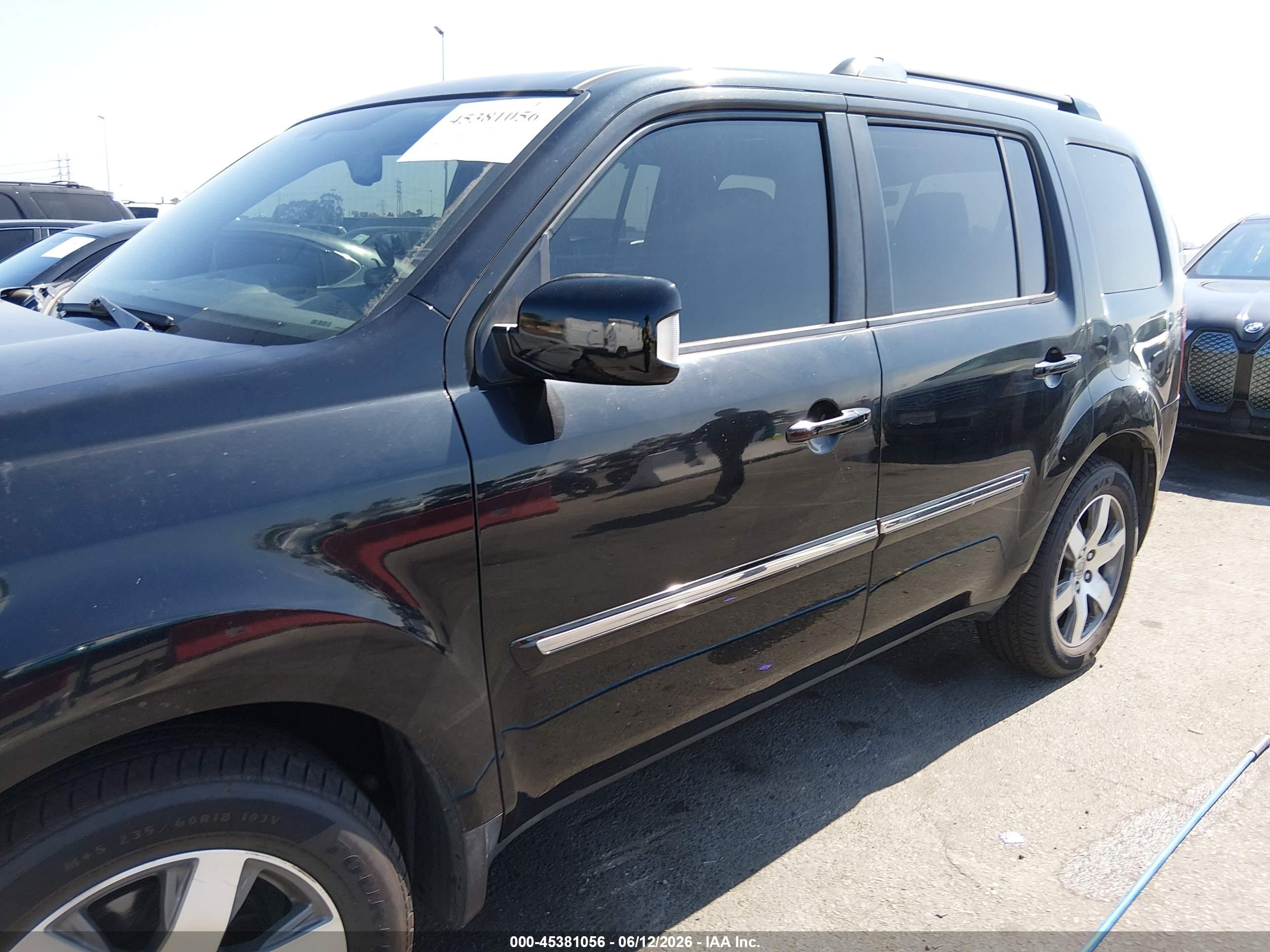2013 Honda Pilot Touring Black vin: 5FNYF4H96DB071481