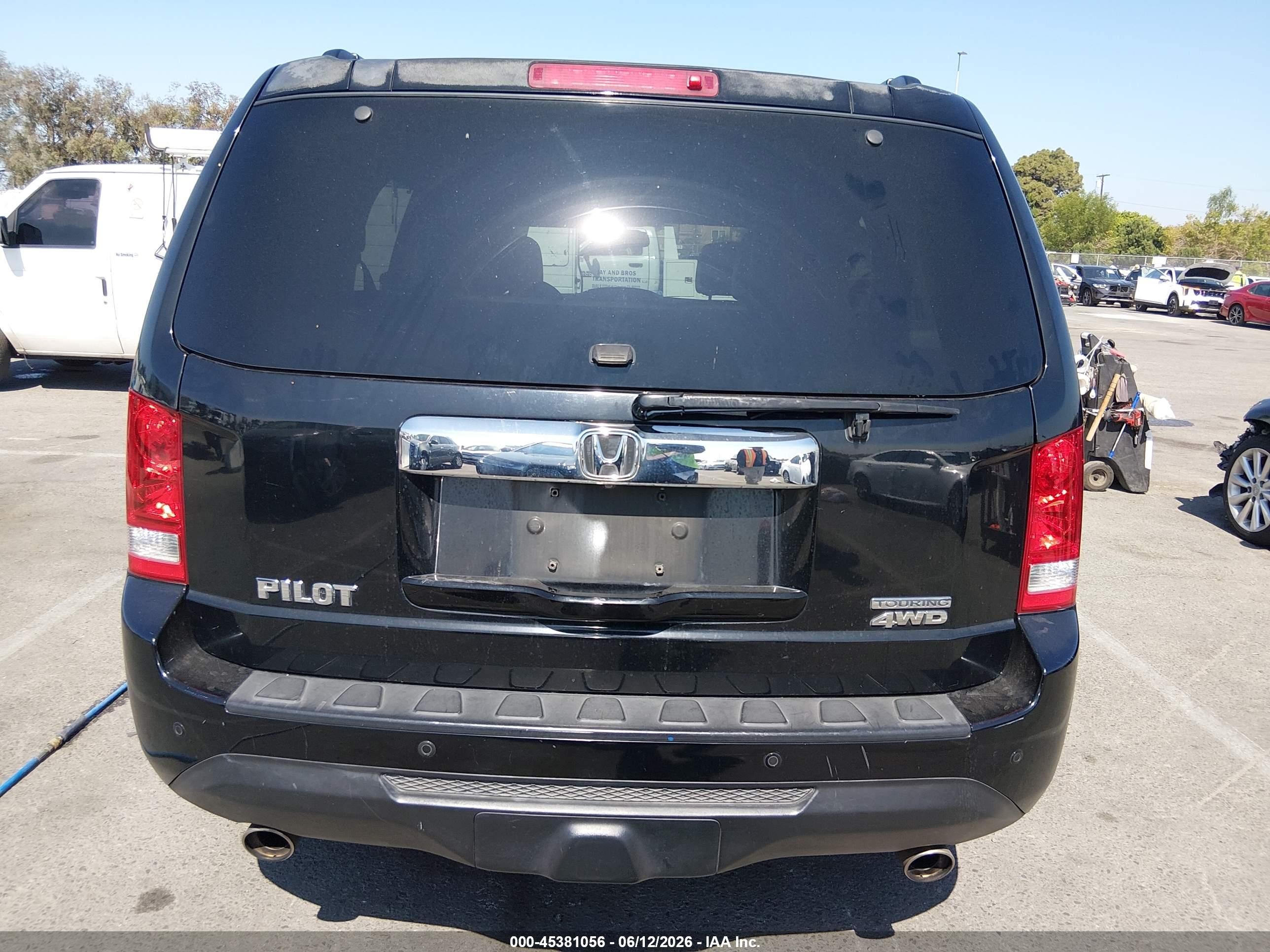 2013 Honda Pilot Touring Black vin: 5FNYF4H96DB071481