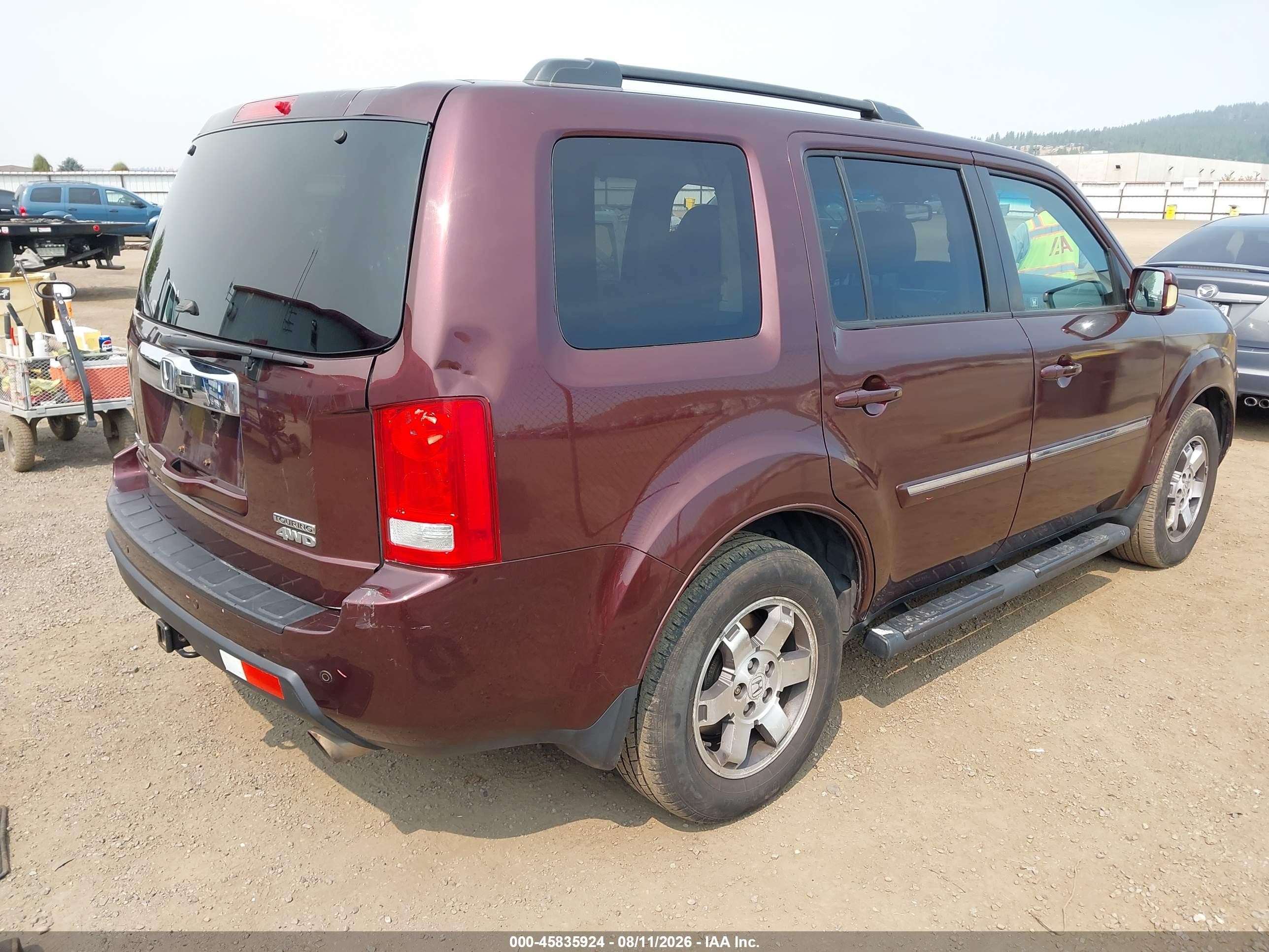 2010 Honda Pilot Touring Purple vin: 5FNYF4H97AB034354