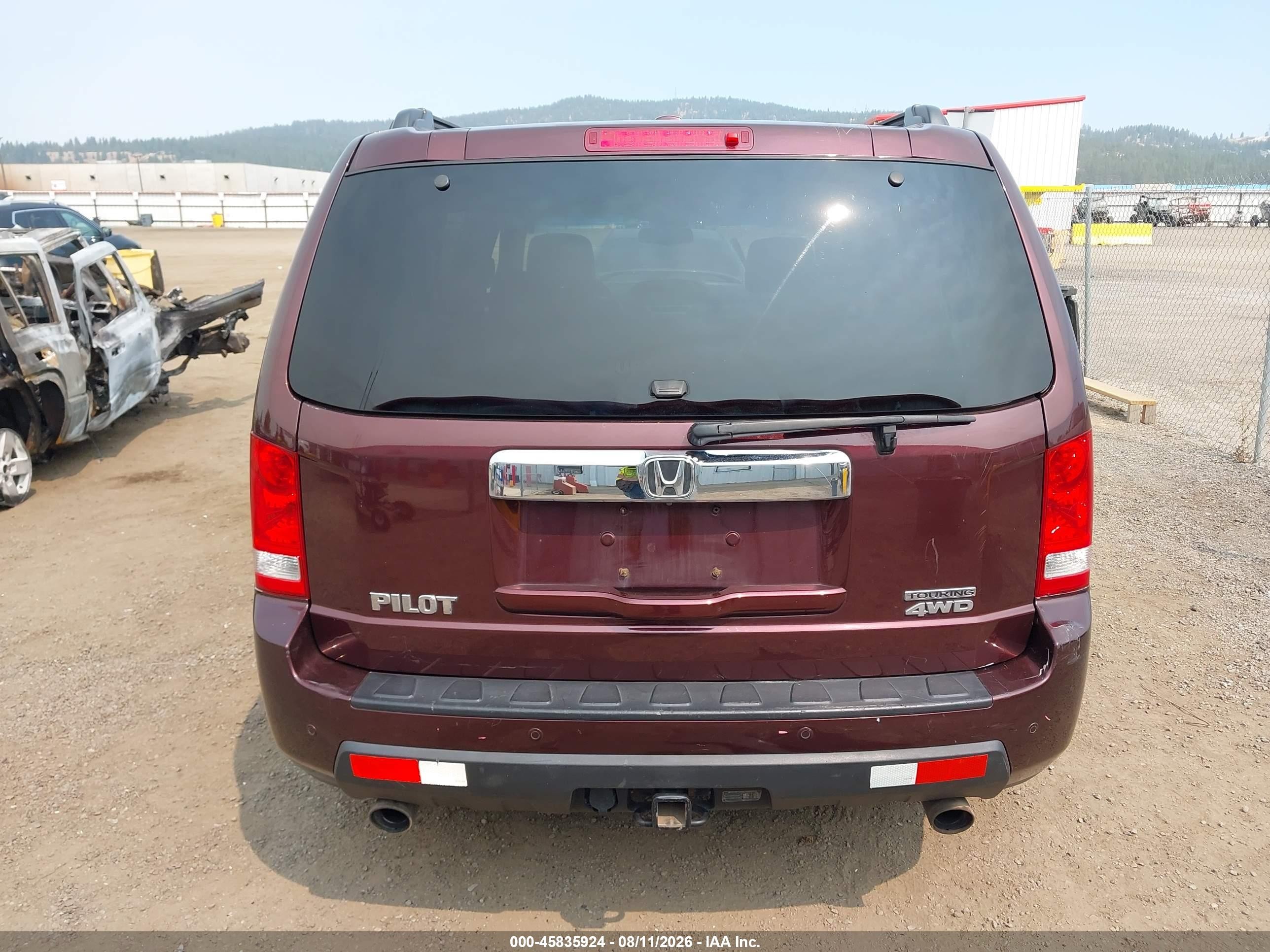 2010 Honda Pilot Touring Purple vin: 5FNYF4H97AB034354