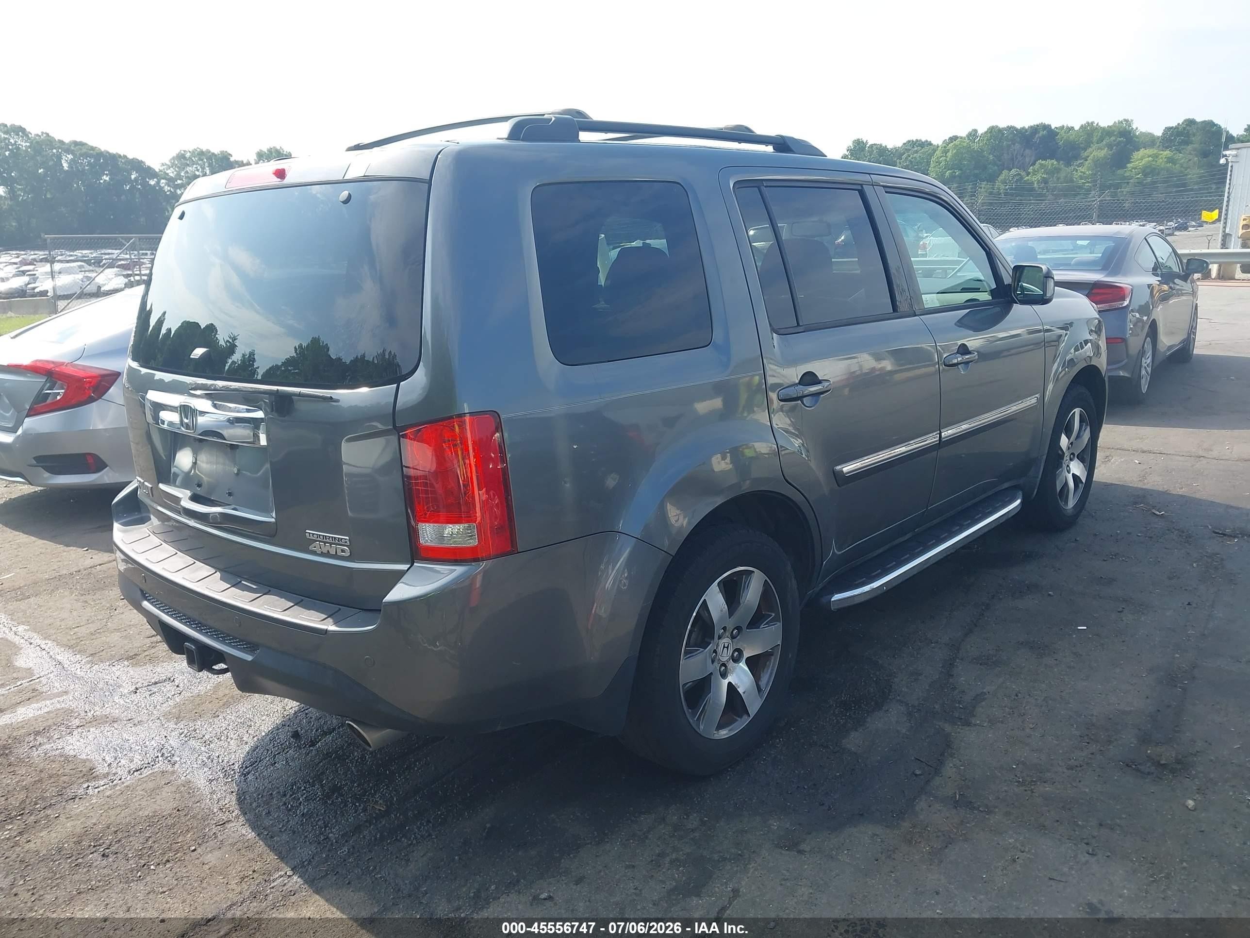 2012 Honda Pilot Touring Gray vin: 5FNYF4H97CB050475