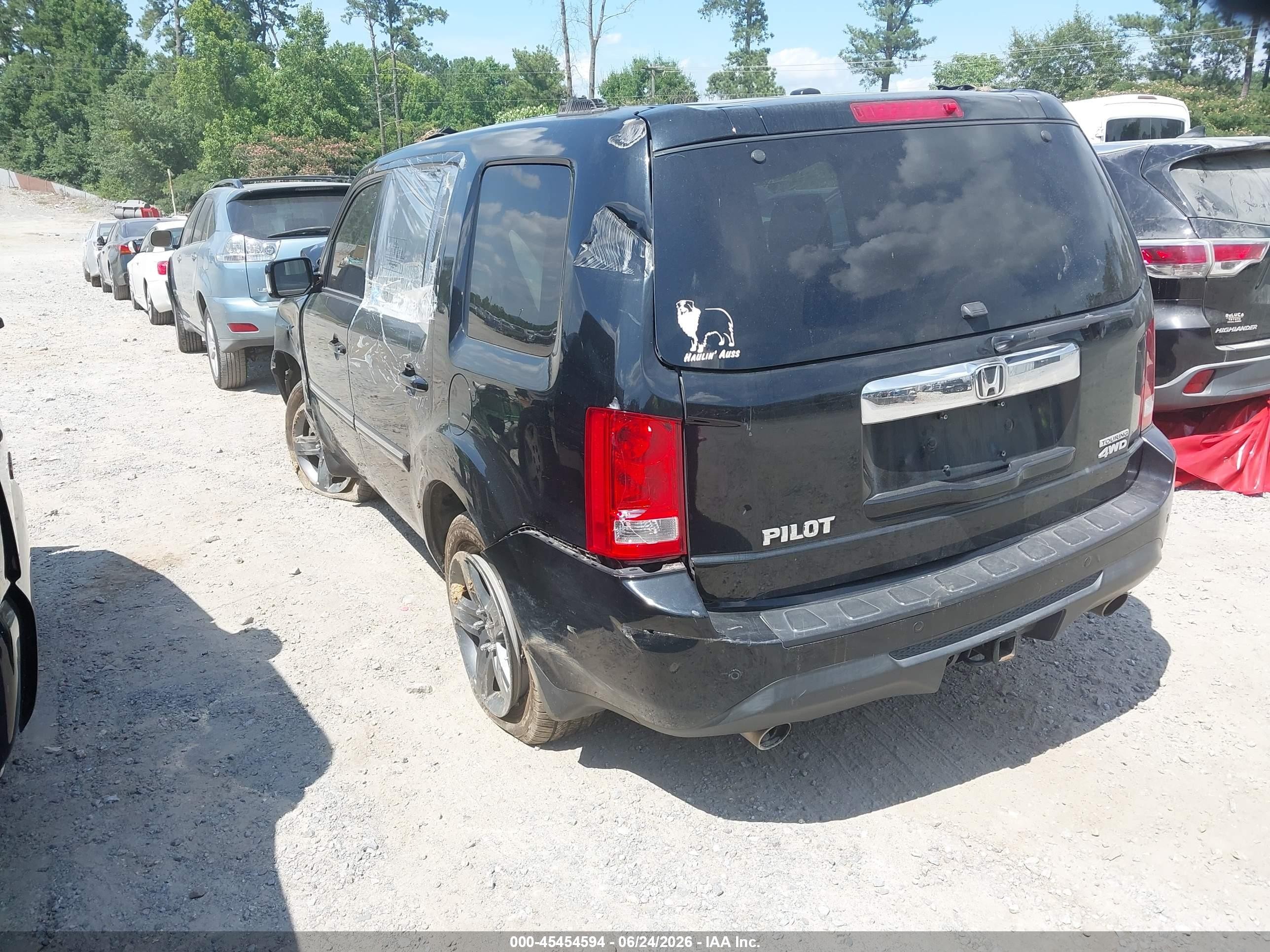 2013 Honda Pilot Touring Black vin: 5FNYF4H97DB033080