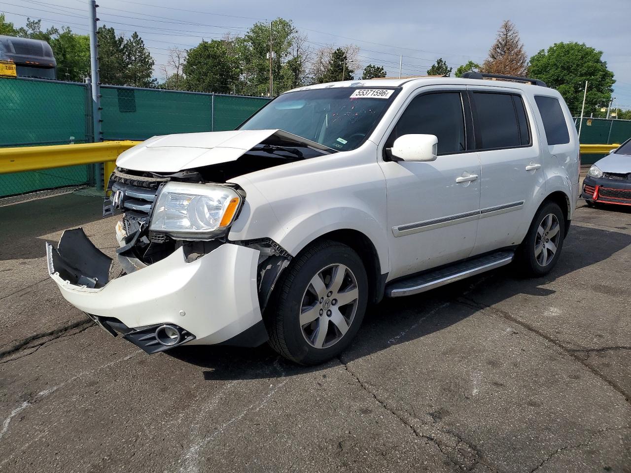 2013 Honda Pilot Touring White vin: 5FNYF4H97DB061865